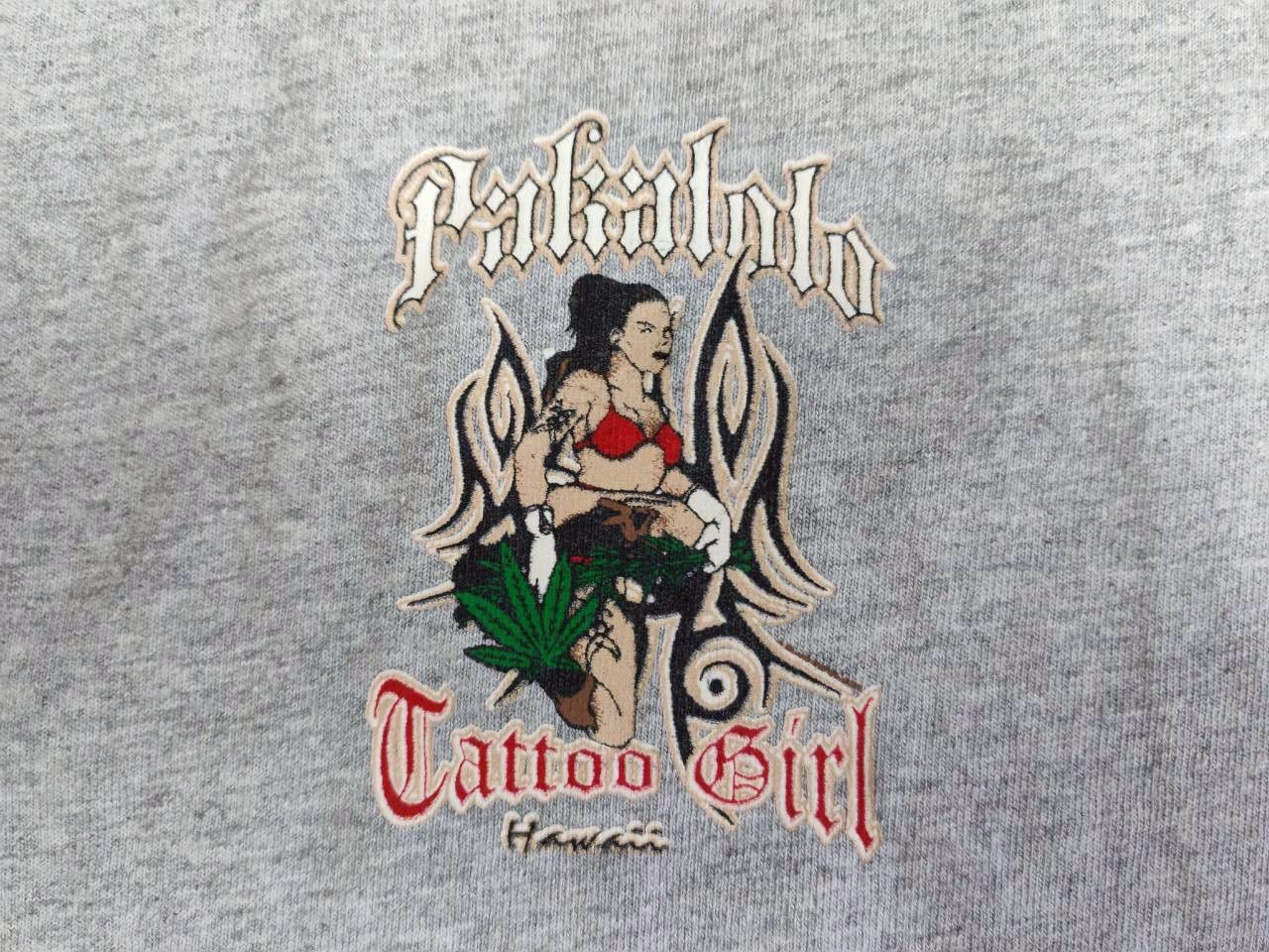 Fruit Of The Loom Pakalolo Tattoo Hawaii Kauai 00's Vintage T Shirt 21/29.5 Size US L / EU 52-54 / 3 - 6 Thumbnail