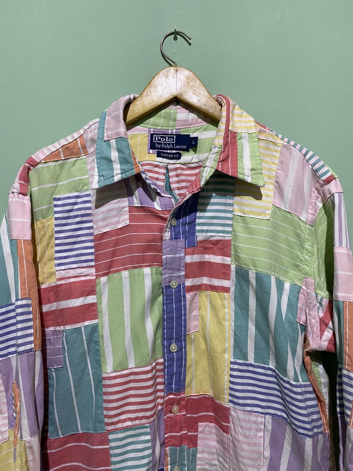 Polo Ralph Lauren POLO RALPH LAUREN PATCHWORK SHIRT 3/4 SLEEVE Size US L / EU 52-54 / 3 - 4 Thumbnail