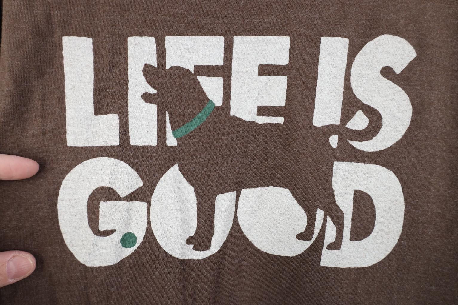 Life is Good Life Is Good Dog Long Sleeve T-Shirt Heather Brown Cotton Size US M / EU 48-50 / 2 - 4 Thumbnail