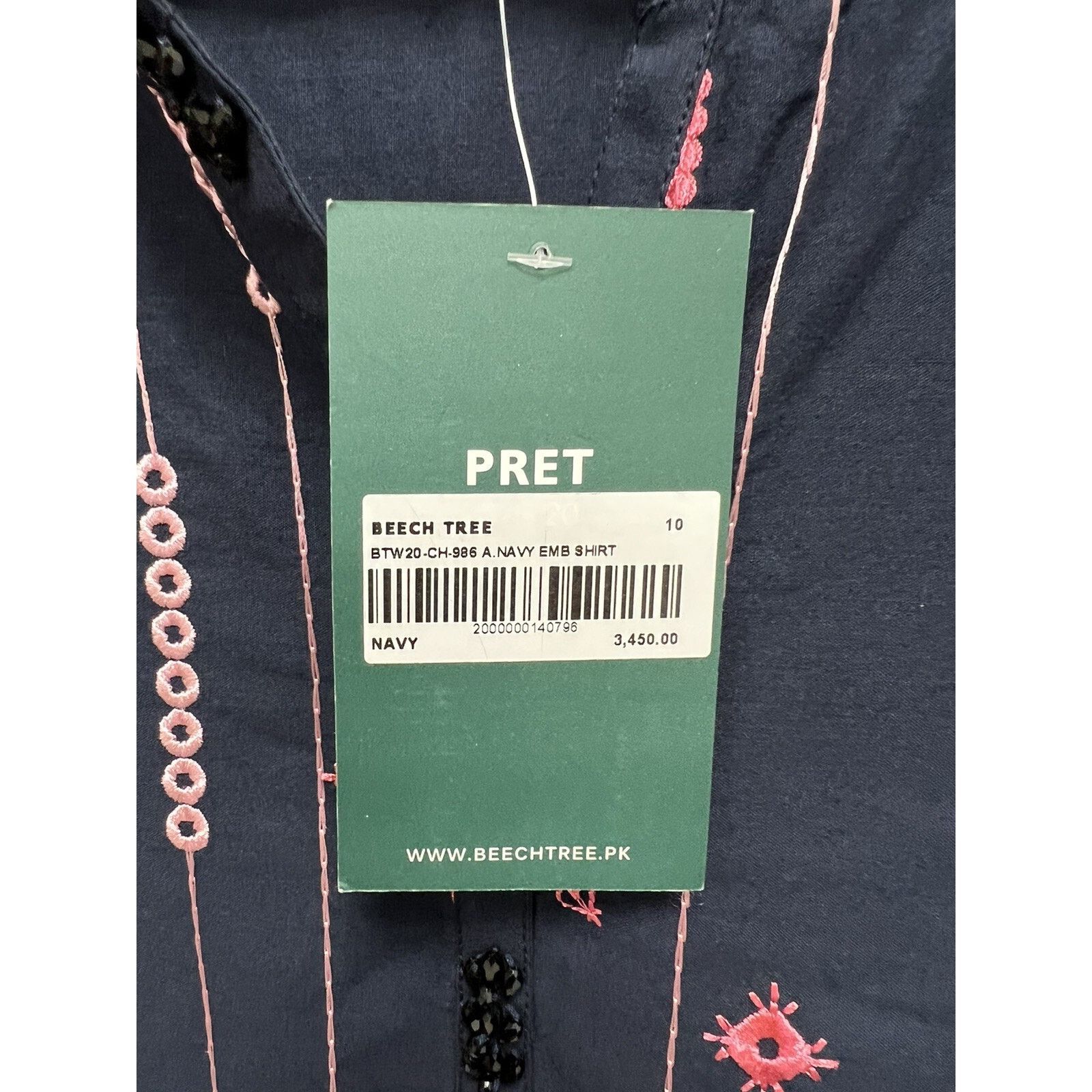 & Other Stories Beechtree Embroidered Shirt Navy Size 10 Women Dress A000651 Size L / US 10 / IT 46 - 4 Thumbnail
