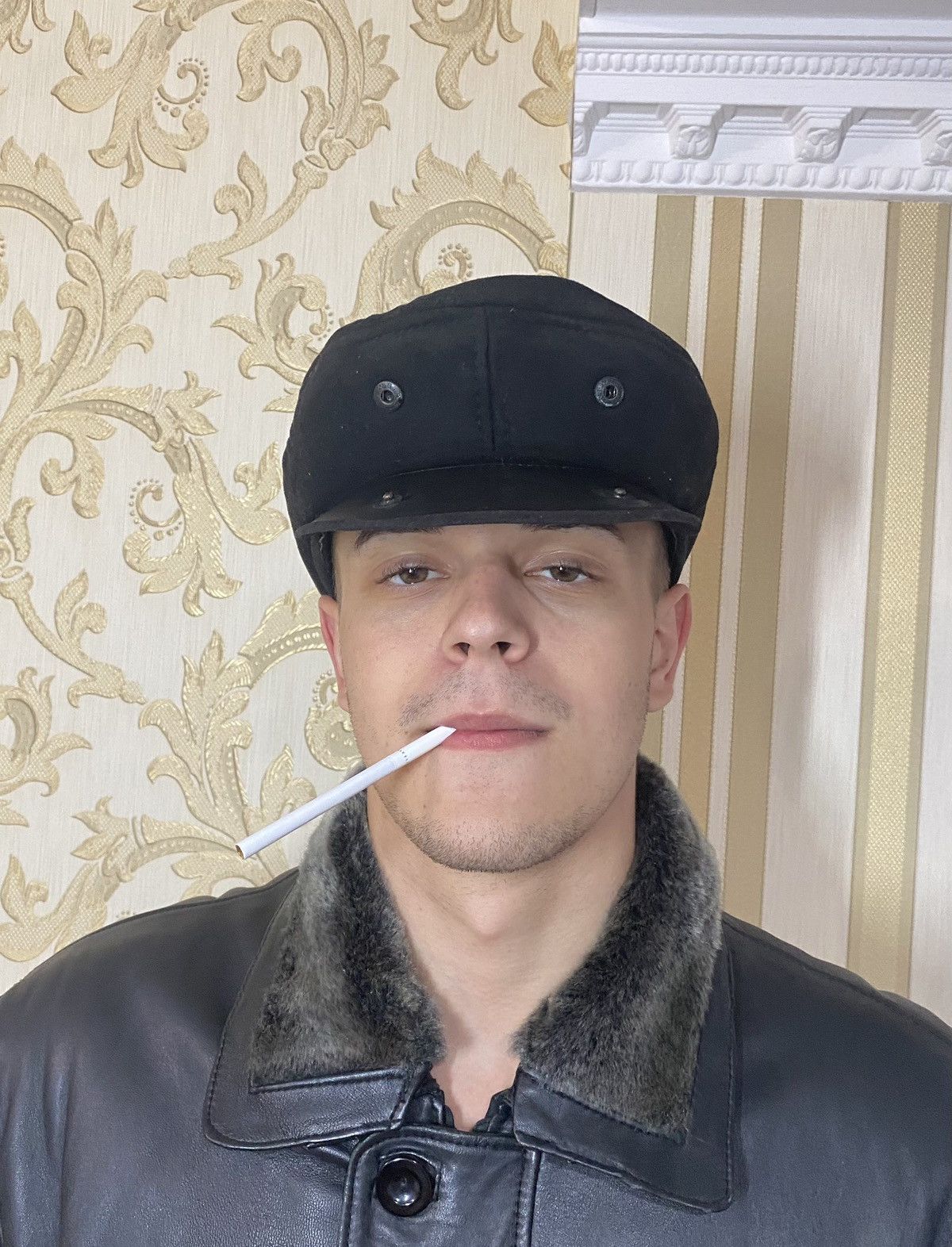 If Six Was Nine Black fur archive Suede Flat Newsboy Baker Boy Cabbie Cap Size ONE SIZE - 3 Thumbnail