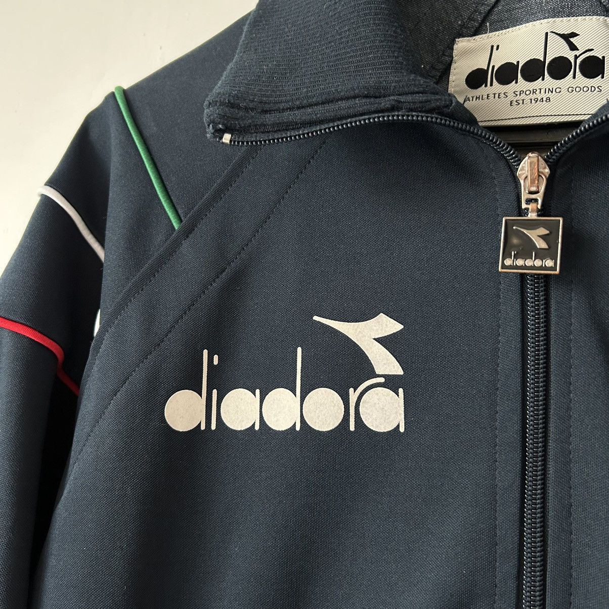Diadora × Vintage 80s Diadora Italy jacket zip hoodie navy Size US S / EU 44-46 / 1 - 6 Thumbnail