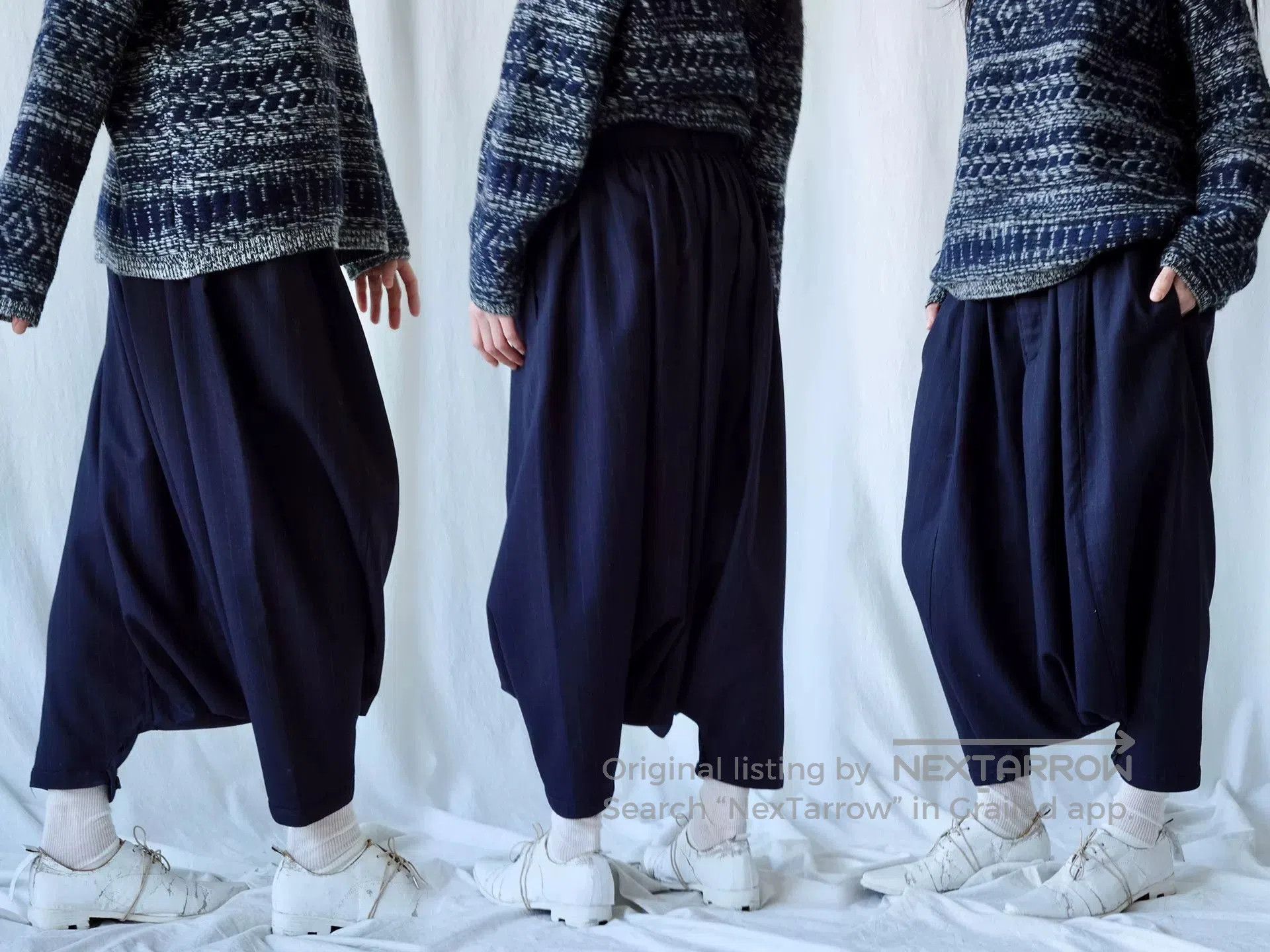 Comme des Garcons Comme des Garçons Striped Wool Drop-Crotch Pants. Size 28" / US 6 / IT 42 - 3 Thumbnail