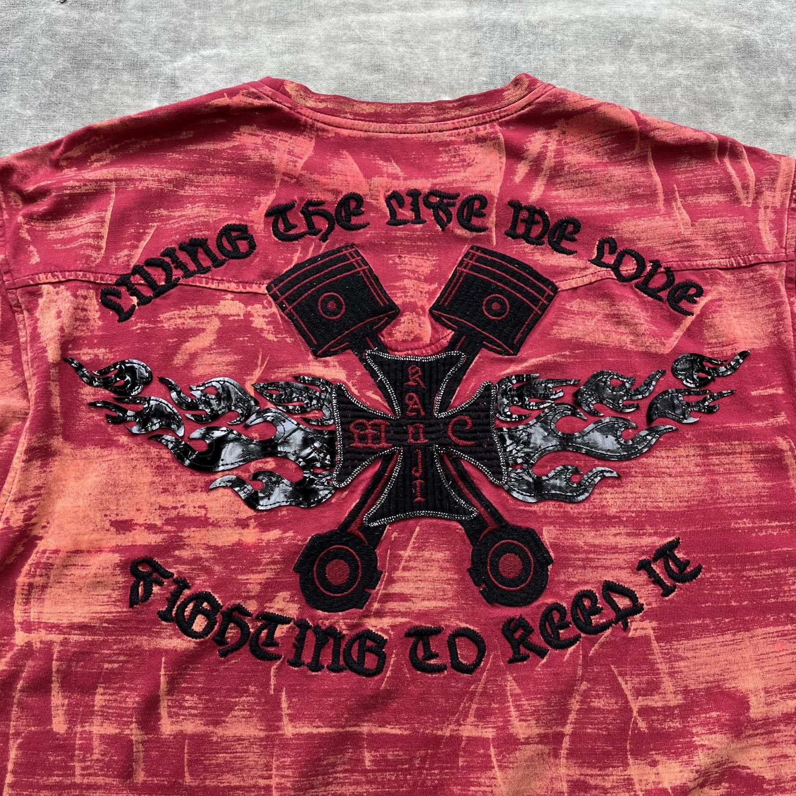 Vintage Vintage Y2K Embroidered Affliction Grunge Motorcycle Shirt Size US L / EU 52-54 / 3 - 5 Thumbnail