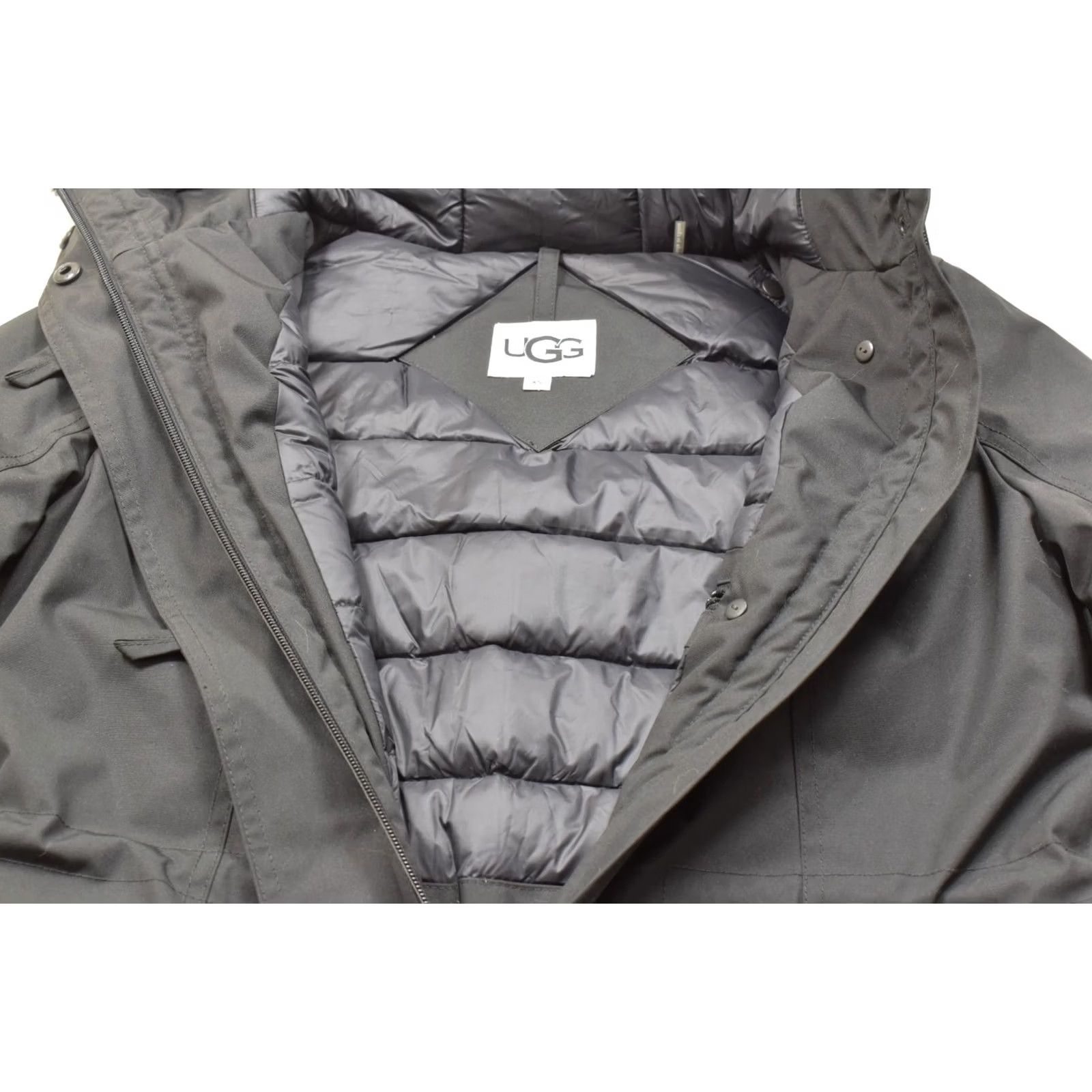 Ugg VINTAGE? No. (Skip) UGG Australia Parka Jacket Hooded Down Real Sheepskin Fur Trim Black XS Women Mid-Length Winter Coat Jacket Hoodie Zip Casual Size XS / US 0-2 / IT 36-38 - 4 Thumbnail