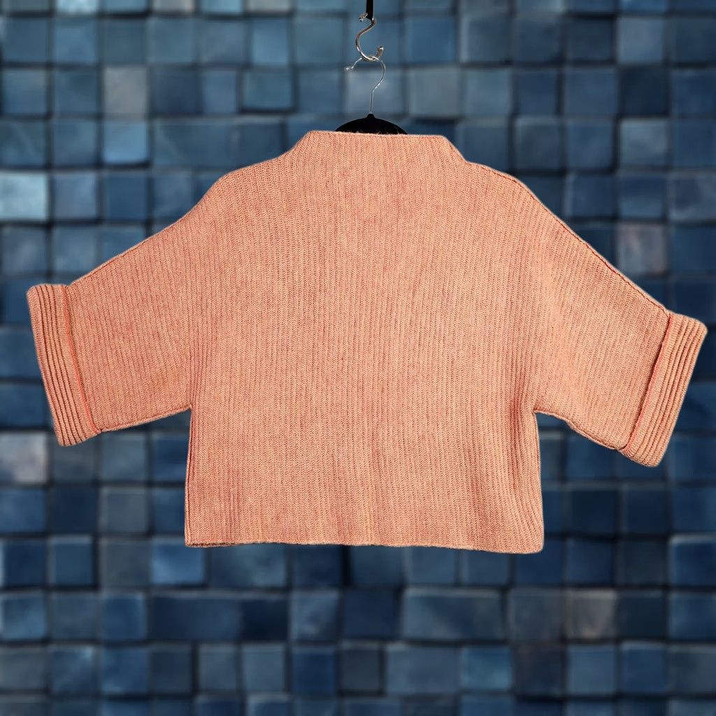 Anthropologie MOTH Anthropologie Women’s Cropped Knit Sweater Short Sleeve Peach Size SP Cardigan V-Neck All Seasons Regular Size S / US 4 / IT 40 - 1 Thumbnail