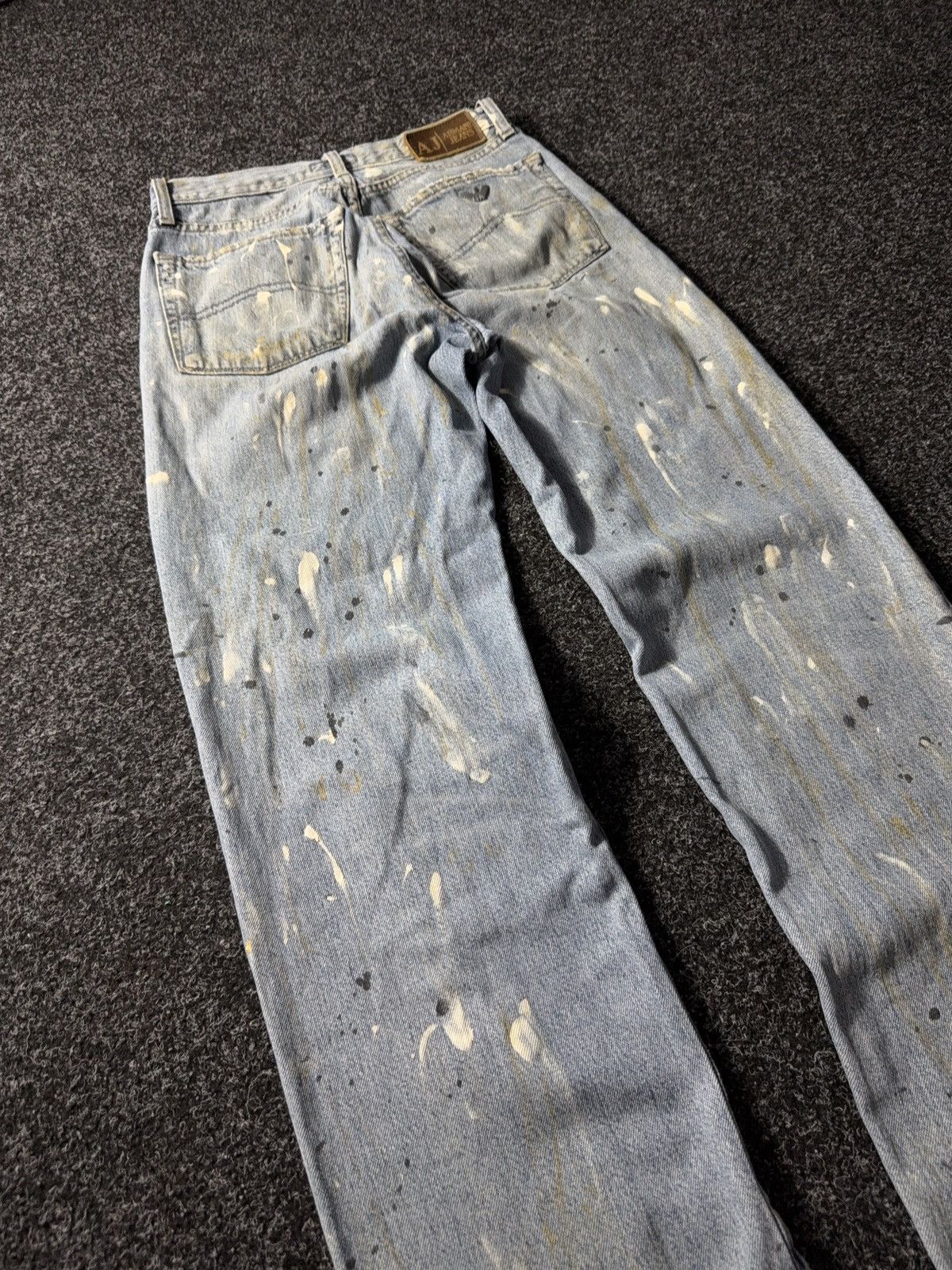 Armani × Vintage Vintage 90s Distressed Armani Jeans Baggy Pocket Logo Size 29" - 14 Thumbnail