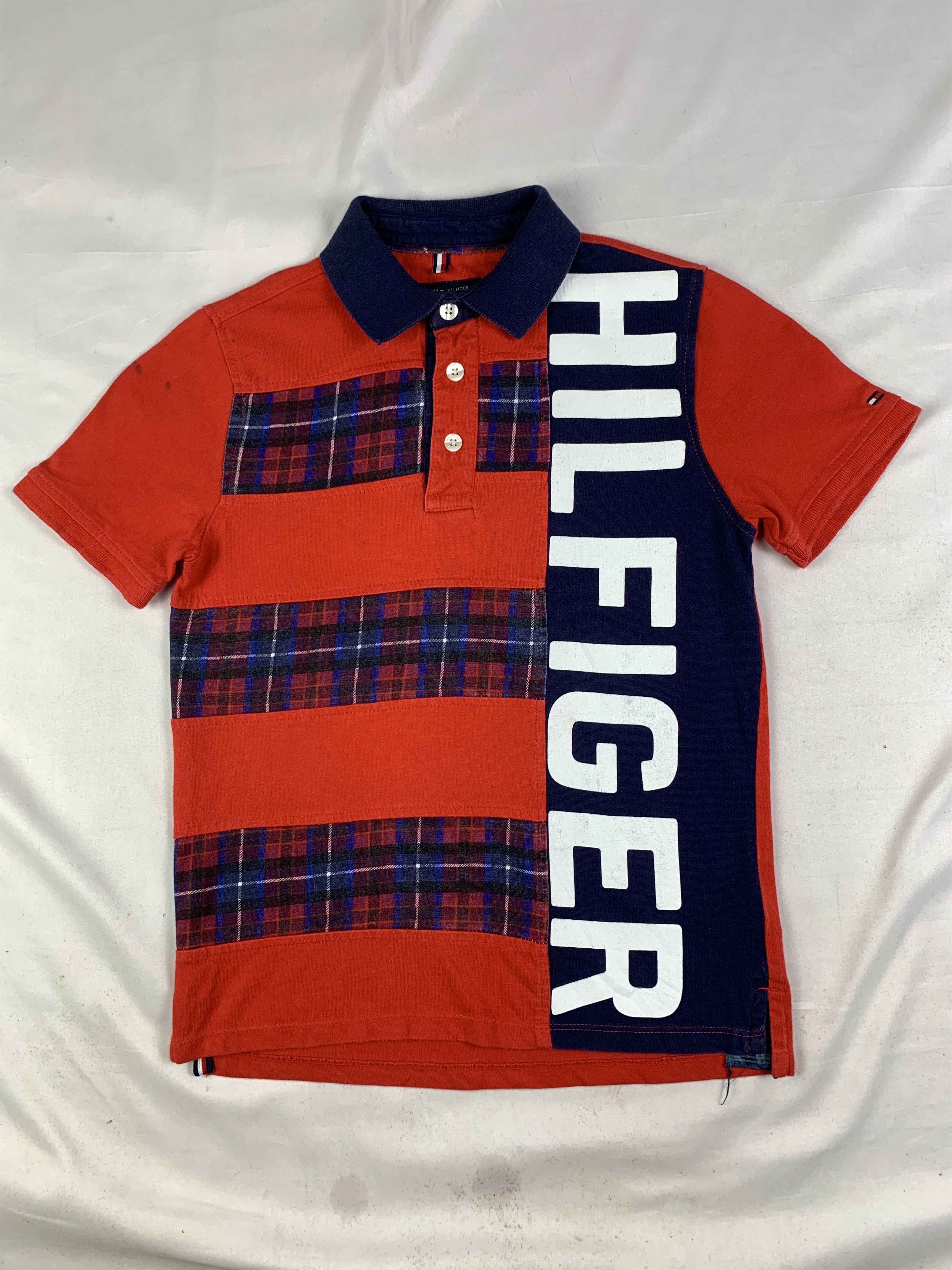 Tommy Hilfiger Tommy Hilfiger Red Patchwork Spell out Baby Polo (XS) Size XS / US 0-2 / IT 36-38 - 1 Thumbnail