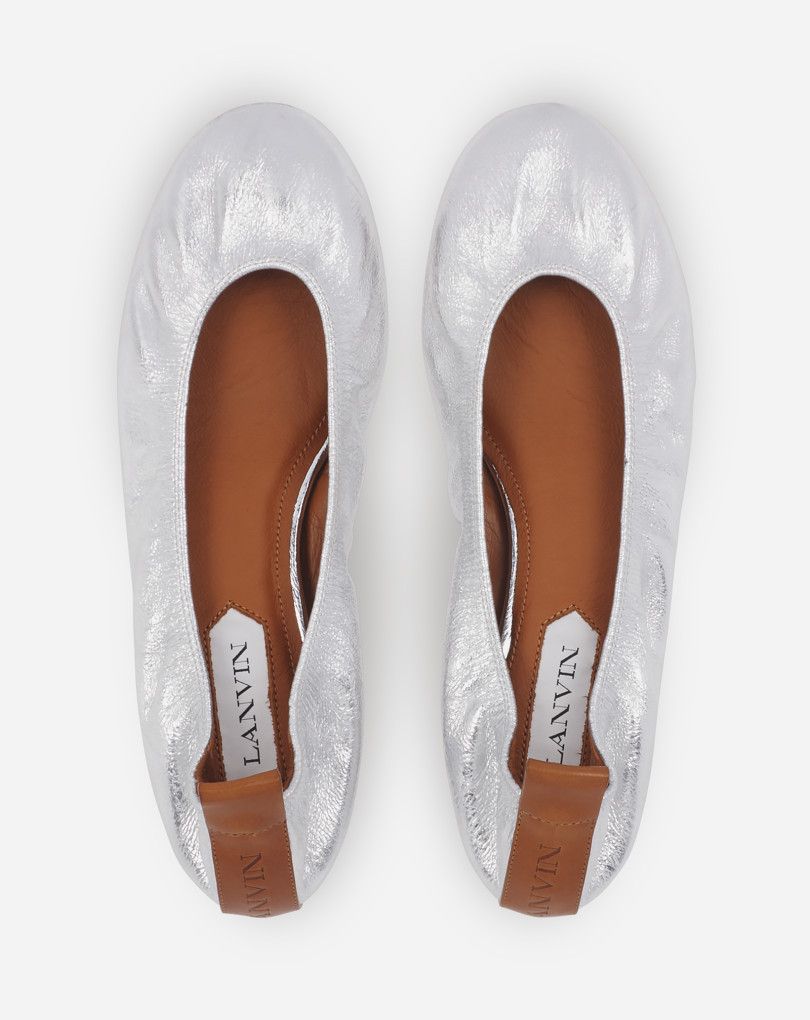 Lanvin o1s22i1n1024 Laminate Ballet Flats in Silver Size US 6 / IT 36 - 4 Thumbnail