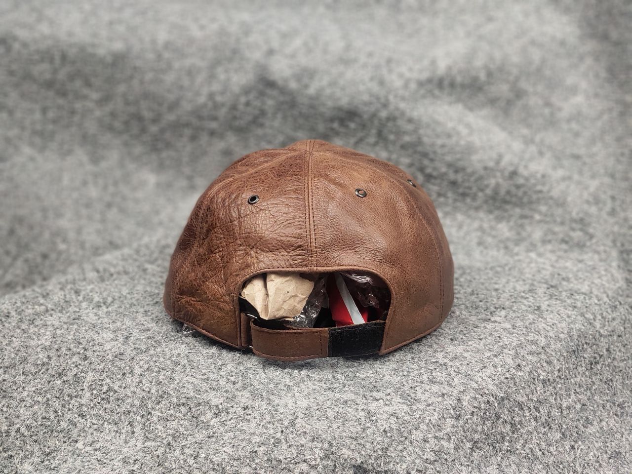 Vintage Vintage Brown Genuine Leather Baseball hat Design cap Unisex Size ONE SIZE - 6 Thumbnail