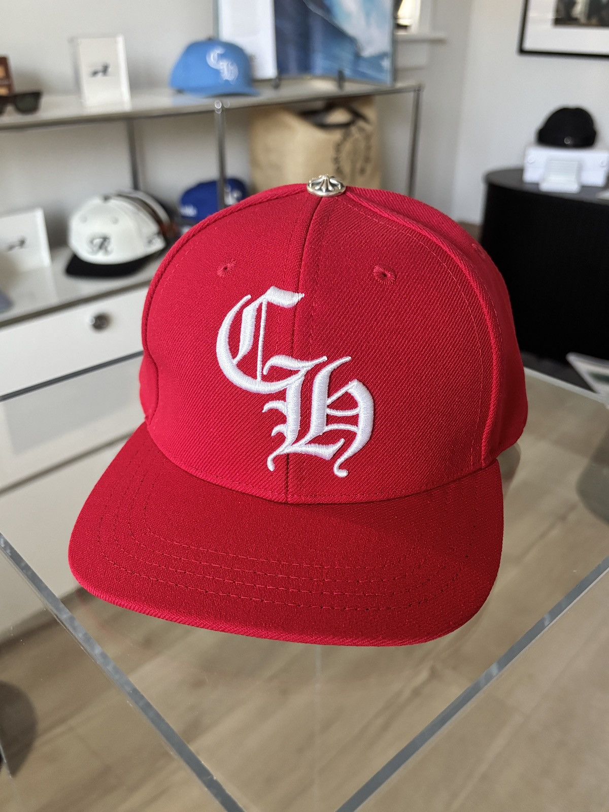 Chrome Hearts CHROME HEARTS | NEW RED CH EMBROIDERED LOGO HAT Size ONE SIZE - 2 Thumbnail