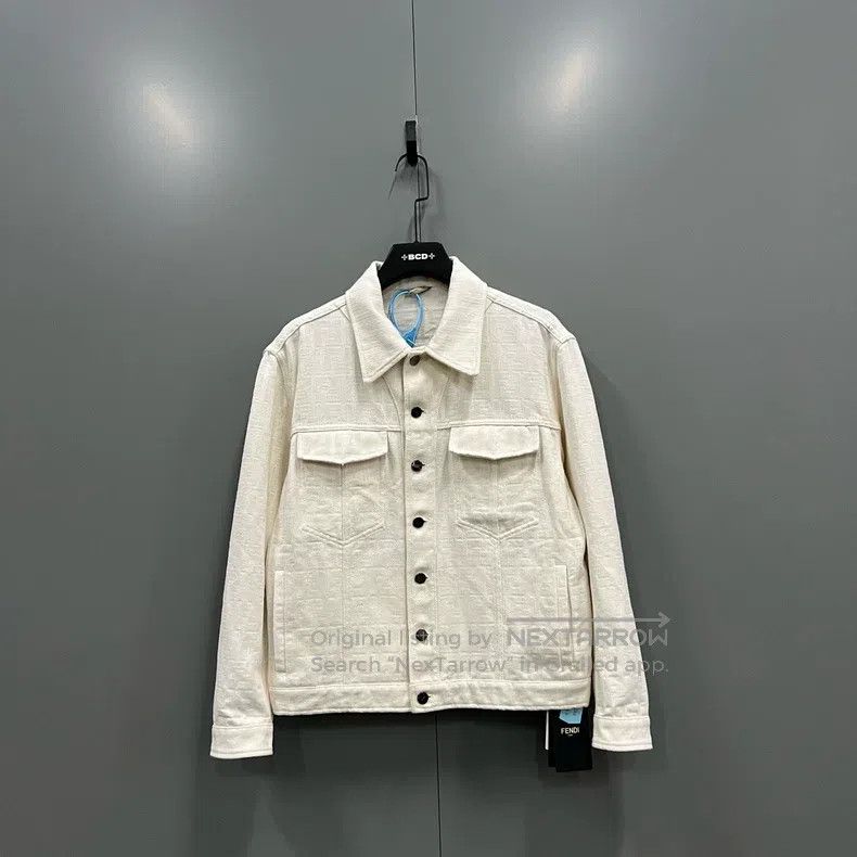Fendi Fendi Off-White Double F Embossed Denim Jacket Size US S / EU 44-46 / 1 - 1 Thumbnail