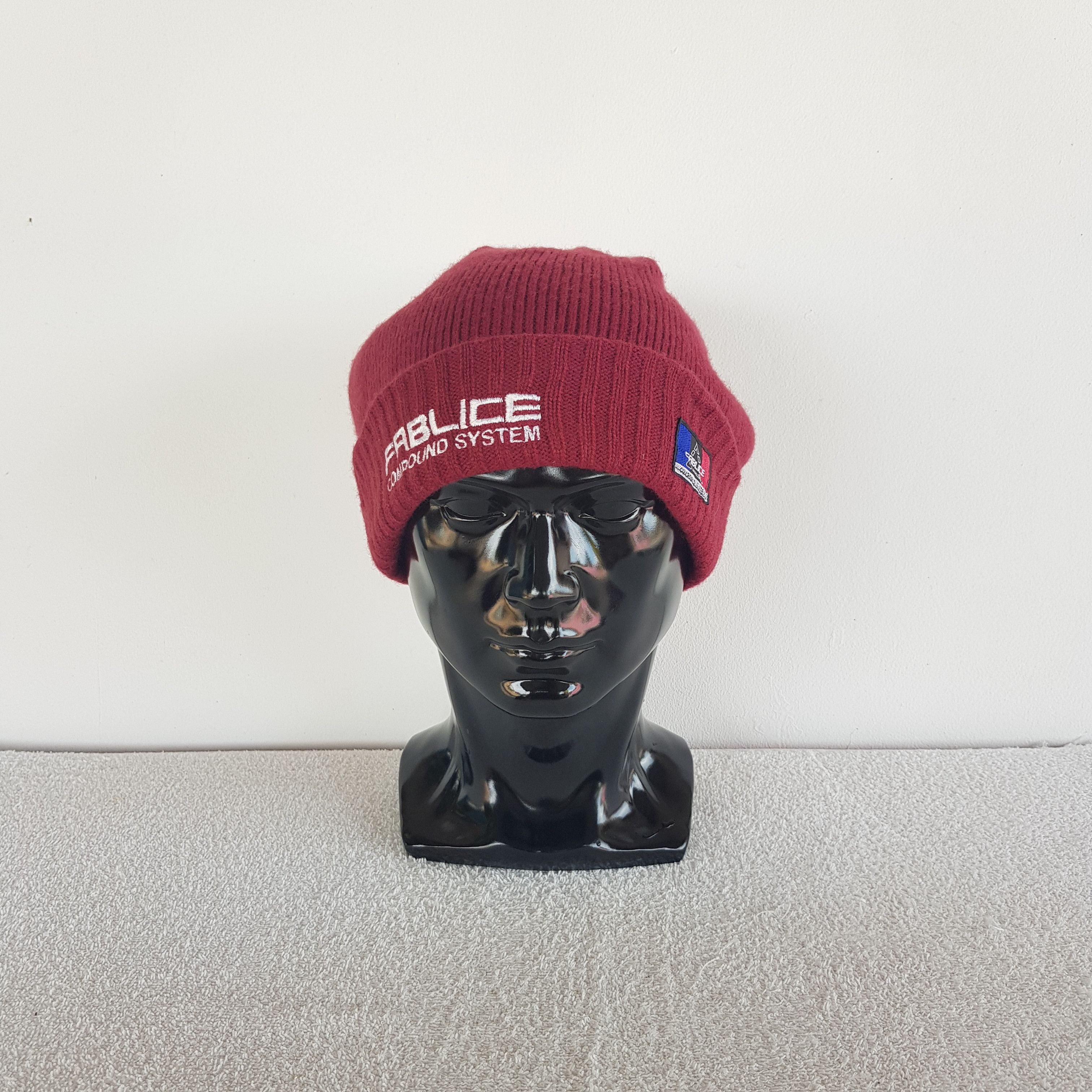Japanese Brand Vintage Fablice Beanie Ribbed Knit Snow Caps Ski Hats. Size ONE SIZE - 2 Thumbnail