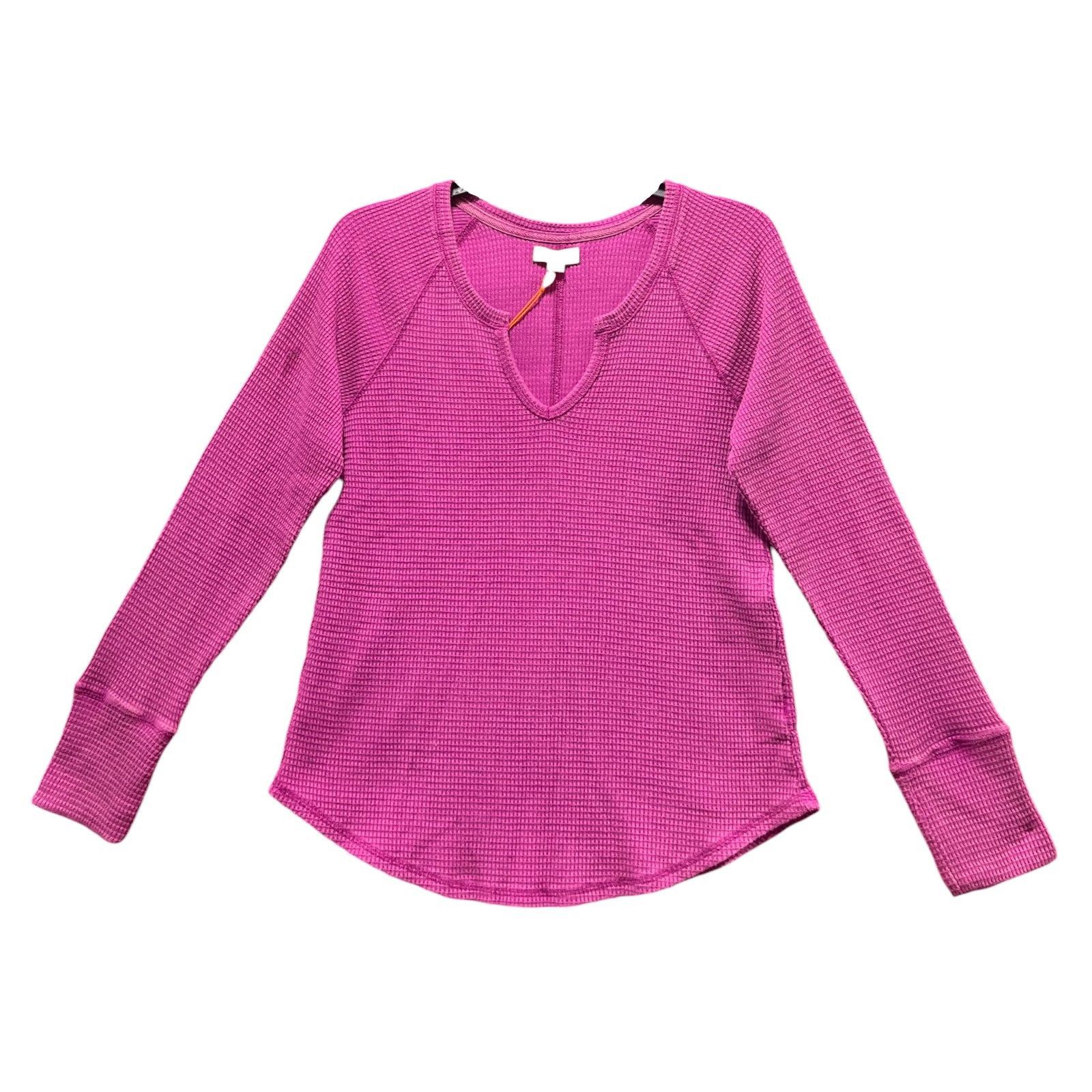 Other Knox Rose - Women's Long Sleeve Notch Neck Thermal Top - Pur Size M / US 6-8 / IT 42-44 - 3 Thumbnail