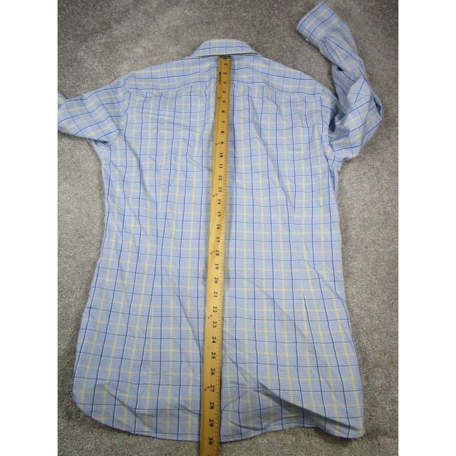 Bonobos VINTAGE Bonobos Dress Shirt Plaid Long Sleeve Mens 15.5 Blue Cotton Button-Down Size 40R - 7 Thumbnail