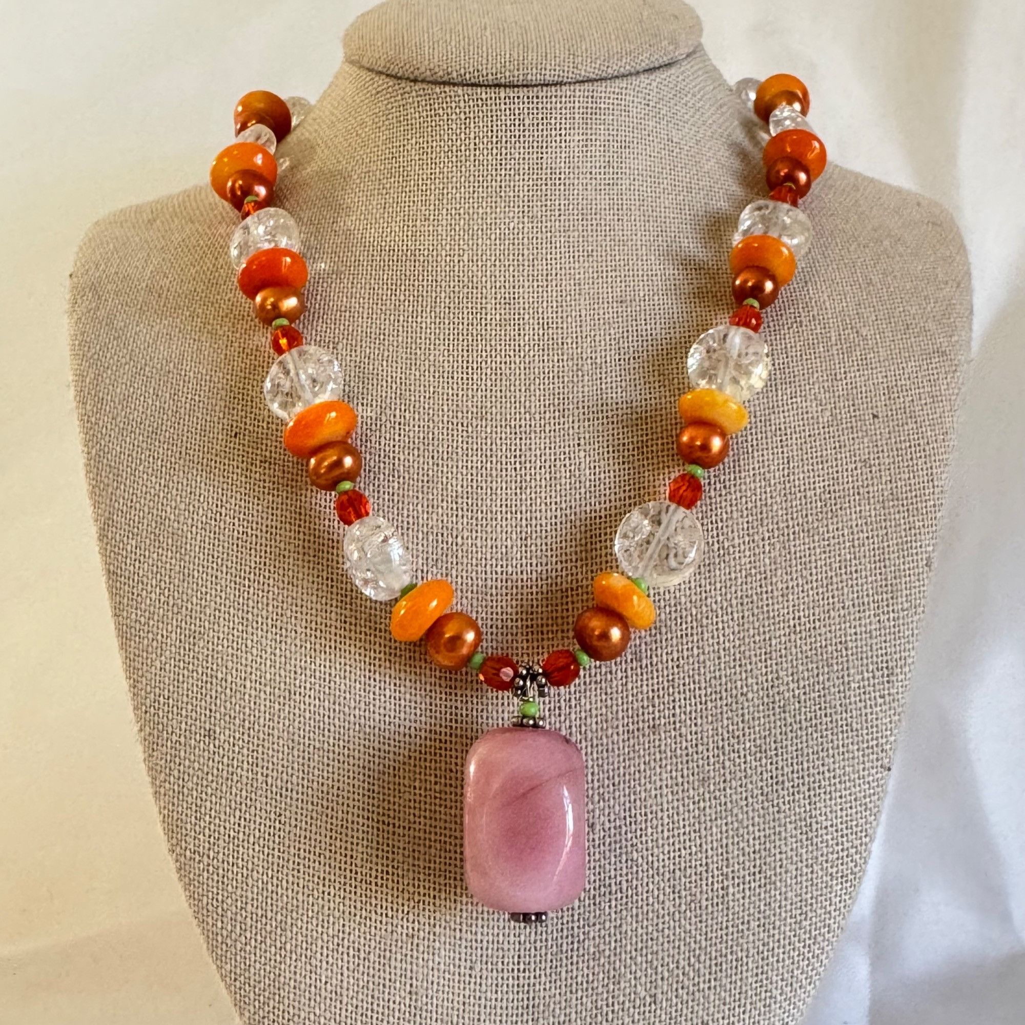 Sterling Silver Sterling Silver 925 Multi-Gemstone Fall Statement Necklace Q Size ONE SIZE - 2 Thumbnail