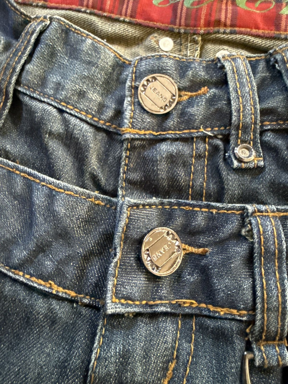 Japanese Brand Vintage Junya Watanabe Tornado Mart Style Double Waist Jeans Size US 30 / EU 46 - 24 Thumbnail