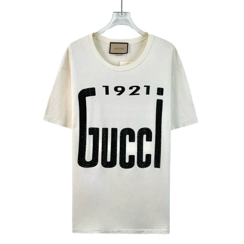 Gucci Gucci White logo printed cotton round-neck short-sleeved T- Size US S / EU 44-46 / 1 - 1 Thumbnail