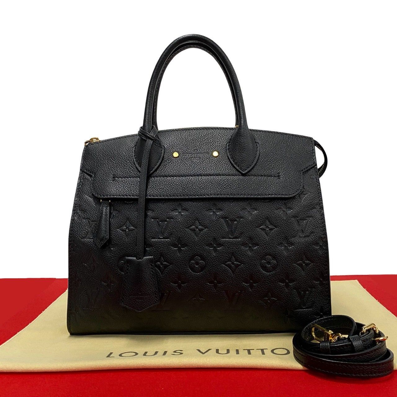 Louis Vuitton Louis Vuitton Pont Neuf Mm Monogram 2Way Bag Leather Shoulder Bag in Black, Women's