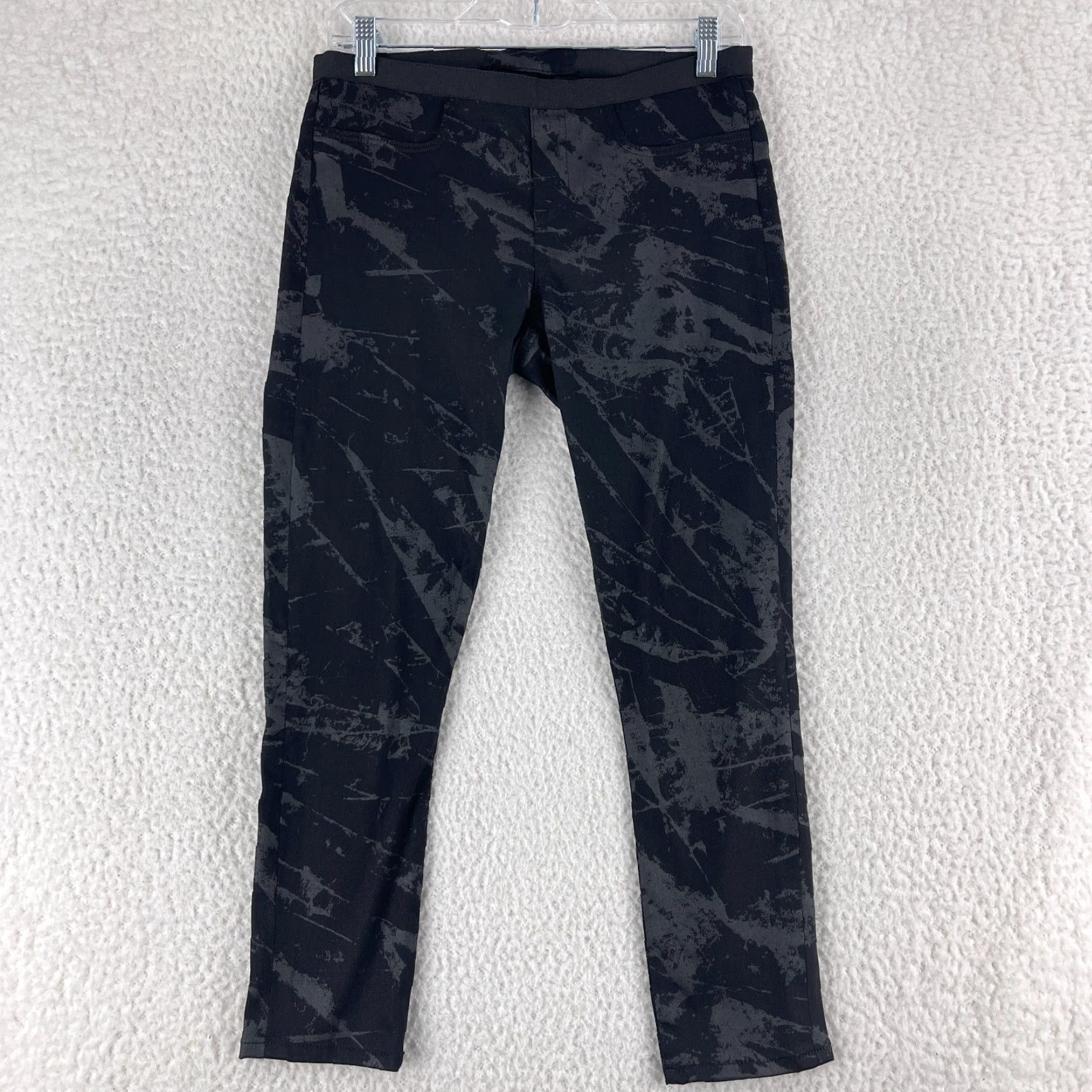 Helmut Lang VINTAGE Helmut Lang Black Splatter Pull On Pants Womens Low-Rise Skinny Leg Size 28 Threading: 28" waist, 24" inseam, 10" leg opening Size 28" / US 6 / IT 42 - 2 Thumbnail