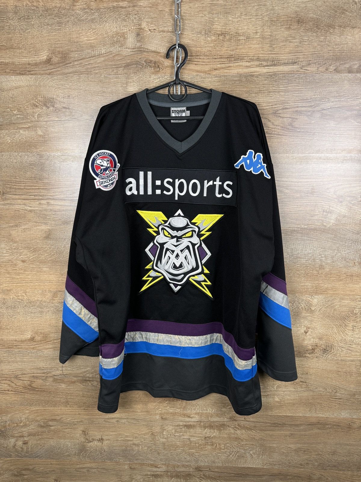 Kappa Mens Vintage Kappa Manchester Storm hockey jersey sweatshirt Size US L / EU 52-54 / 3 - 1 Thumbnail