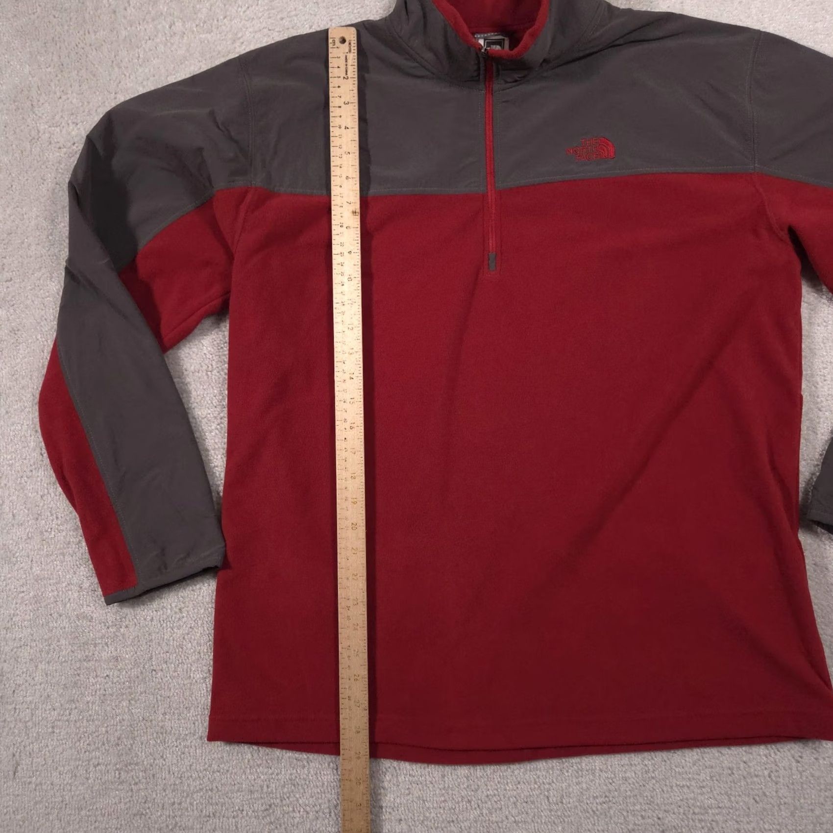 The North Face The North Face Pullover Mens XL Red Gray 1/4 Zip Fleece Hiking Top Outdoor Size US XL / EU 56 / 4 - 7 Thumbnail