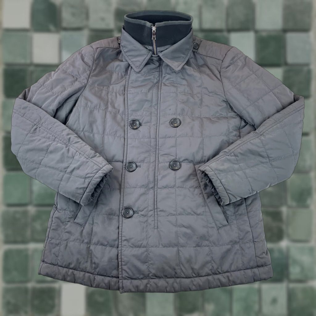 Banana Republic Banana Republic Jacket Mens Medium Charcoal Gray Full Zip Mock Neck Quilted LS Regular Fit Wind-Resistant Pockets Size US M / EU 48-50 / 2 - 1 Thumbnail