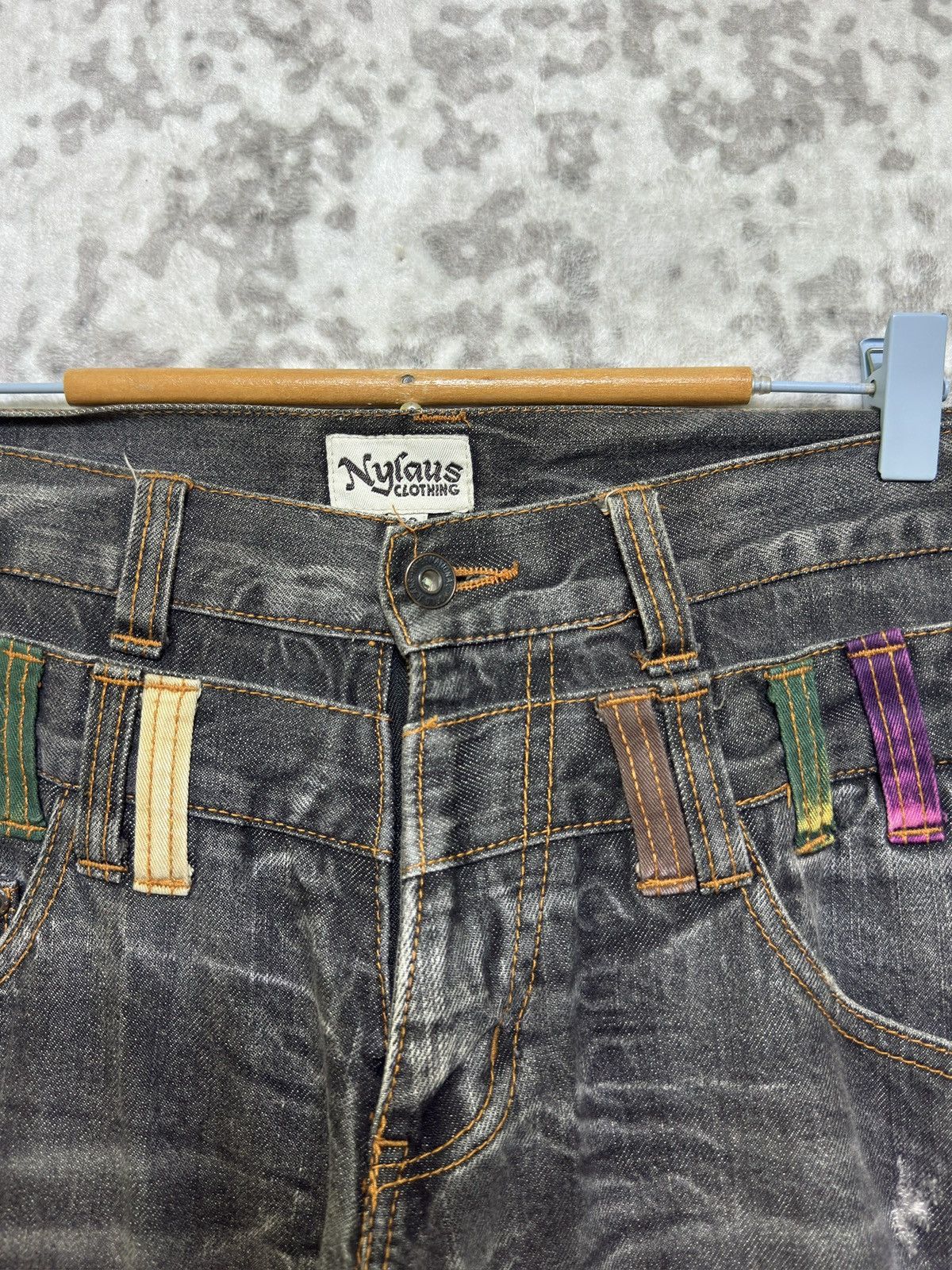 Hysteric Glamour Vintage Y2K Nylaus Double Waist Acid Wash Distressed Denim Size US 31 - 7 Thumbnail