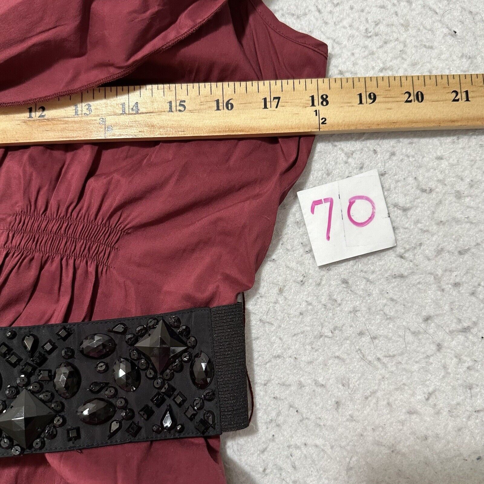 Other BCBGMaxazria Medium Burgundy Red Belted V-Neck Dress Size M / US 6-8 / IT 42-44 - 8 Thumbnail