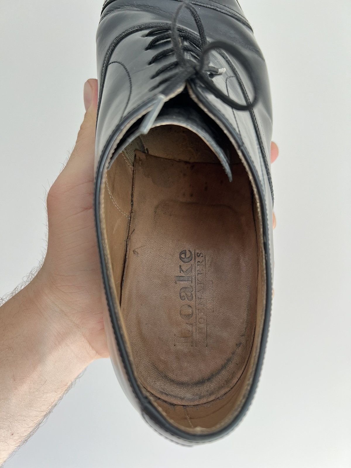 Loake × Vintage Vintage Loake Black Leather Lace up Formal Oxford Shoes Size US 9.5 / EU 42-43 - 10 Thumbnail