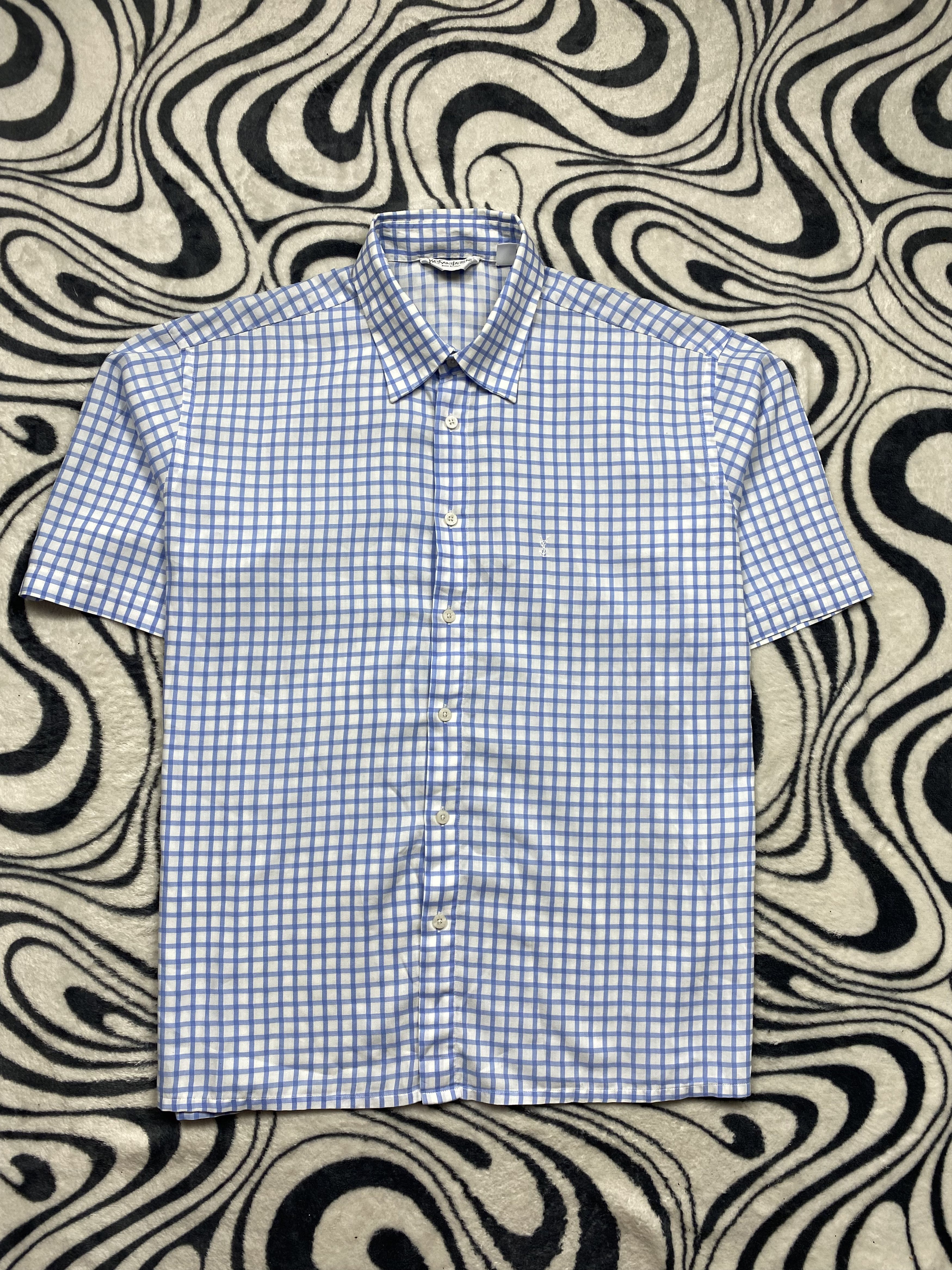 Yves Saint Laurent Yves Saint Laurent YSL Vintage Mens Short Sleeve Shirt Size US XL / EU 56 / 4 - 1 Thumbnail