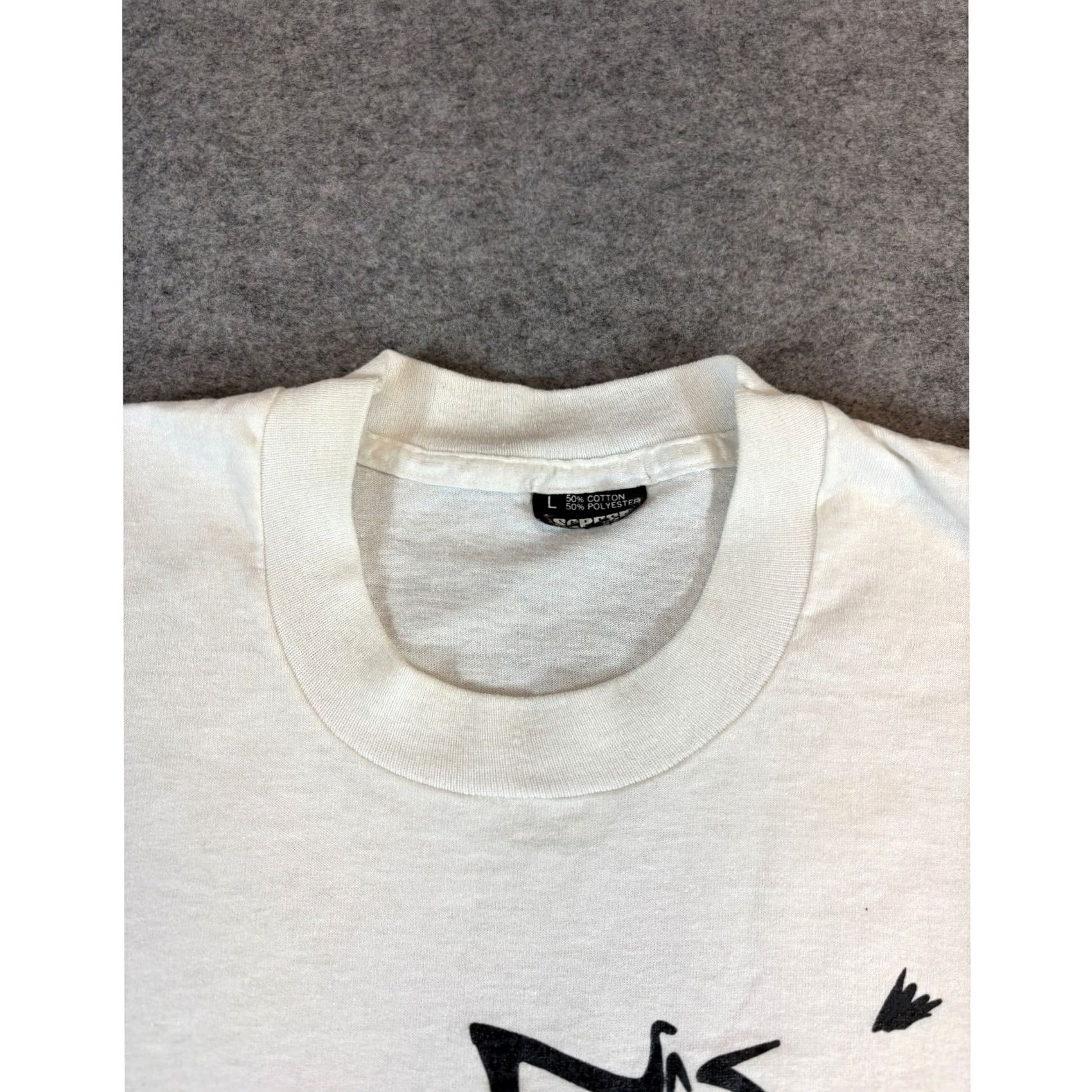 Vintage VINTAGE American Vintage Mens Large White Chill Out Graphic Tee T-Shirt 80s 90s Retro Streetwear Size US L / EU 52-54 / 3 - 4 Thumbnail