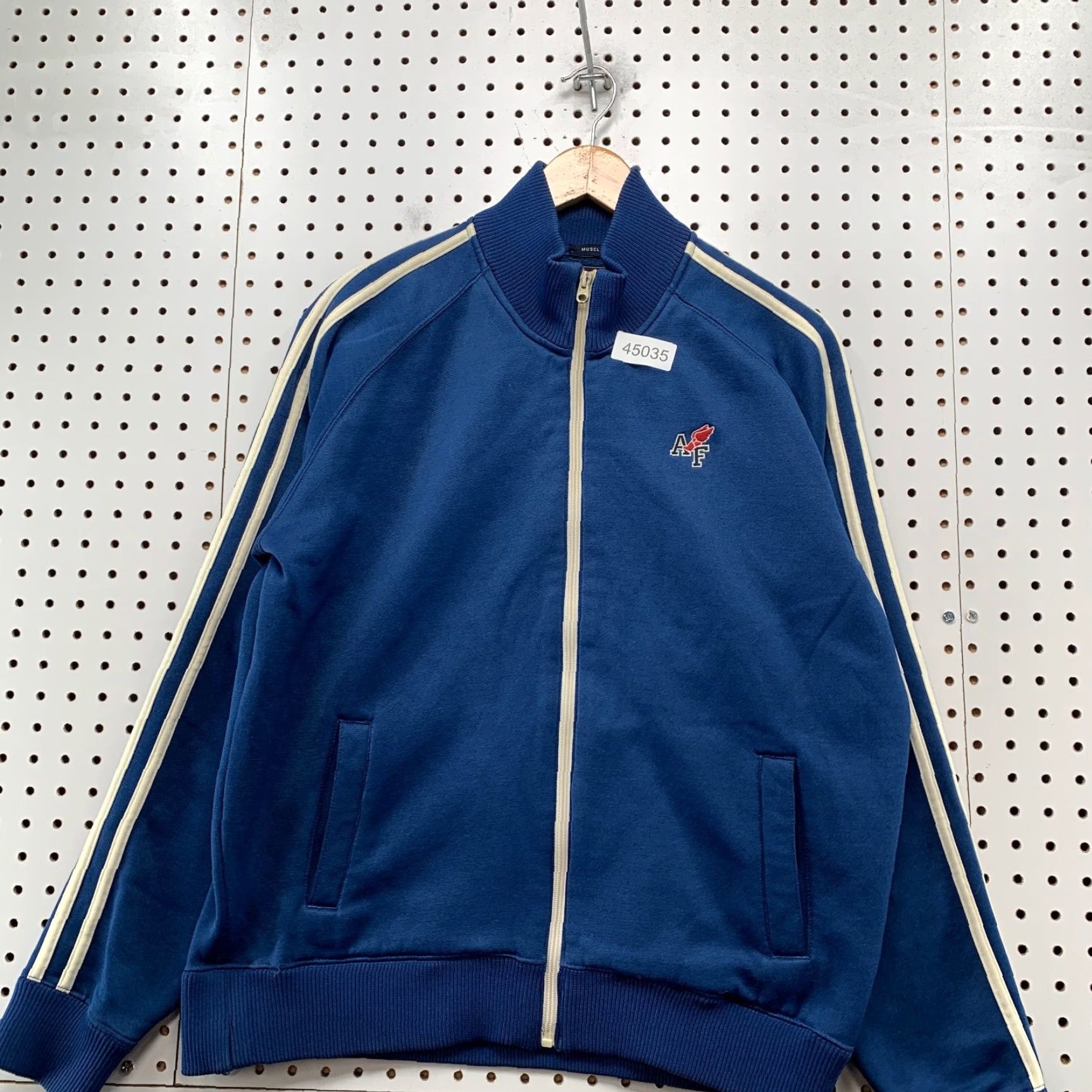 Abercrombie & Fitch VINTAGE Abercrombie & Fitch Track Jacket Mens Large Blue Muscle Wing Foot Logo Jacket Size US L / EU 52-54 / 3 - 2 Thumbnail