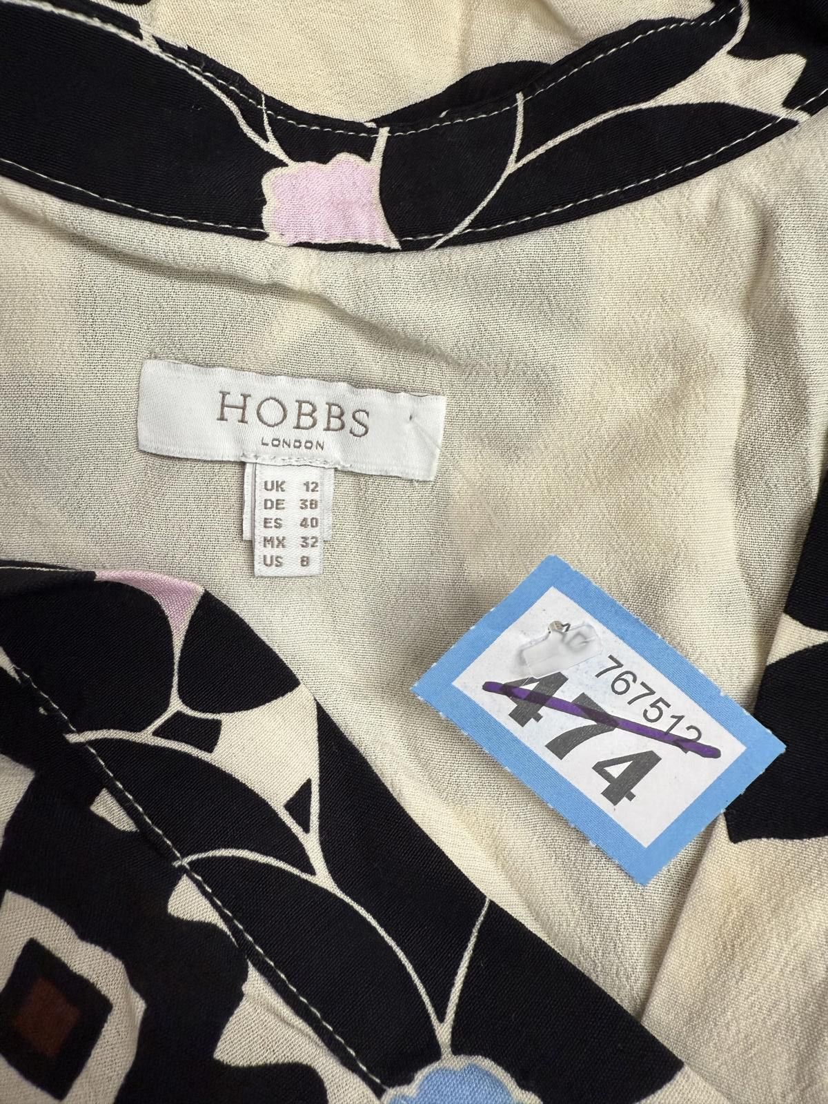 Other Hobbs London Floral Patterned V-Neck Blouse UK 12 Size M / US 6-8 / IT 42-44 - 2 Thumbnail