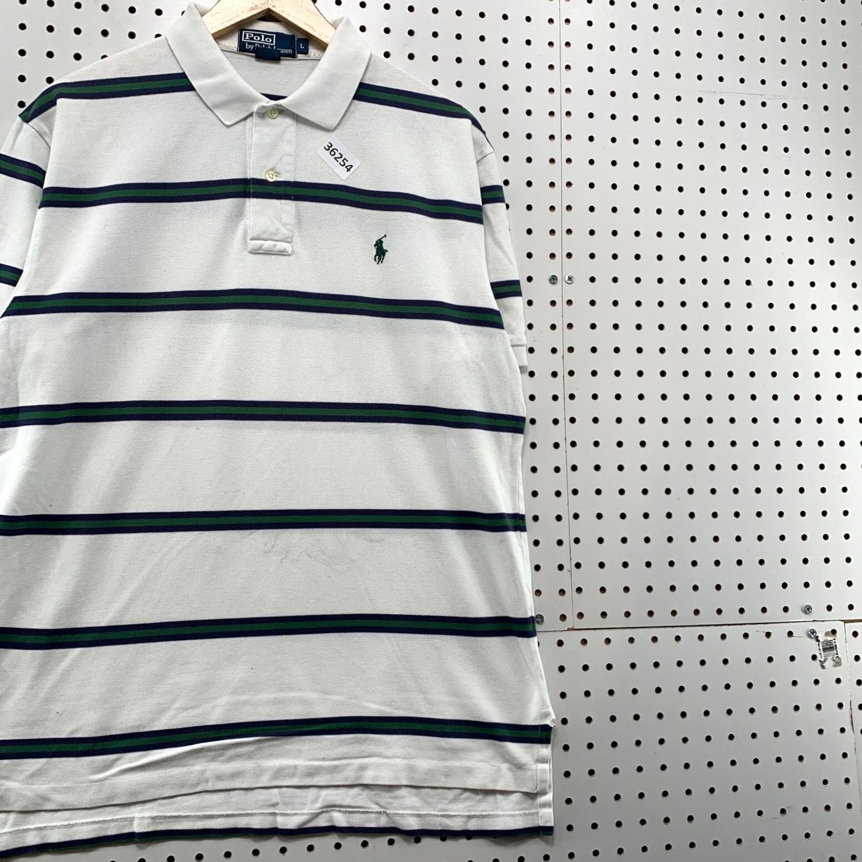 Polo Ralph Lauren VINTAGE Polo Ralph Lauren Collared Shirt Mens Large White Blue Striped Preppy 22.5x29.5 Size US L / EU 52-54 / 3 - 4 Thumbnail