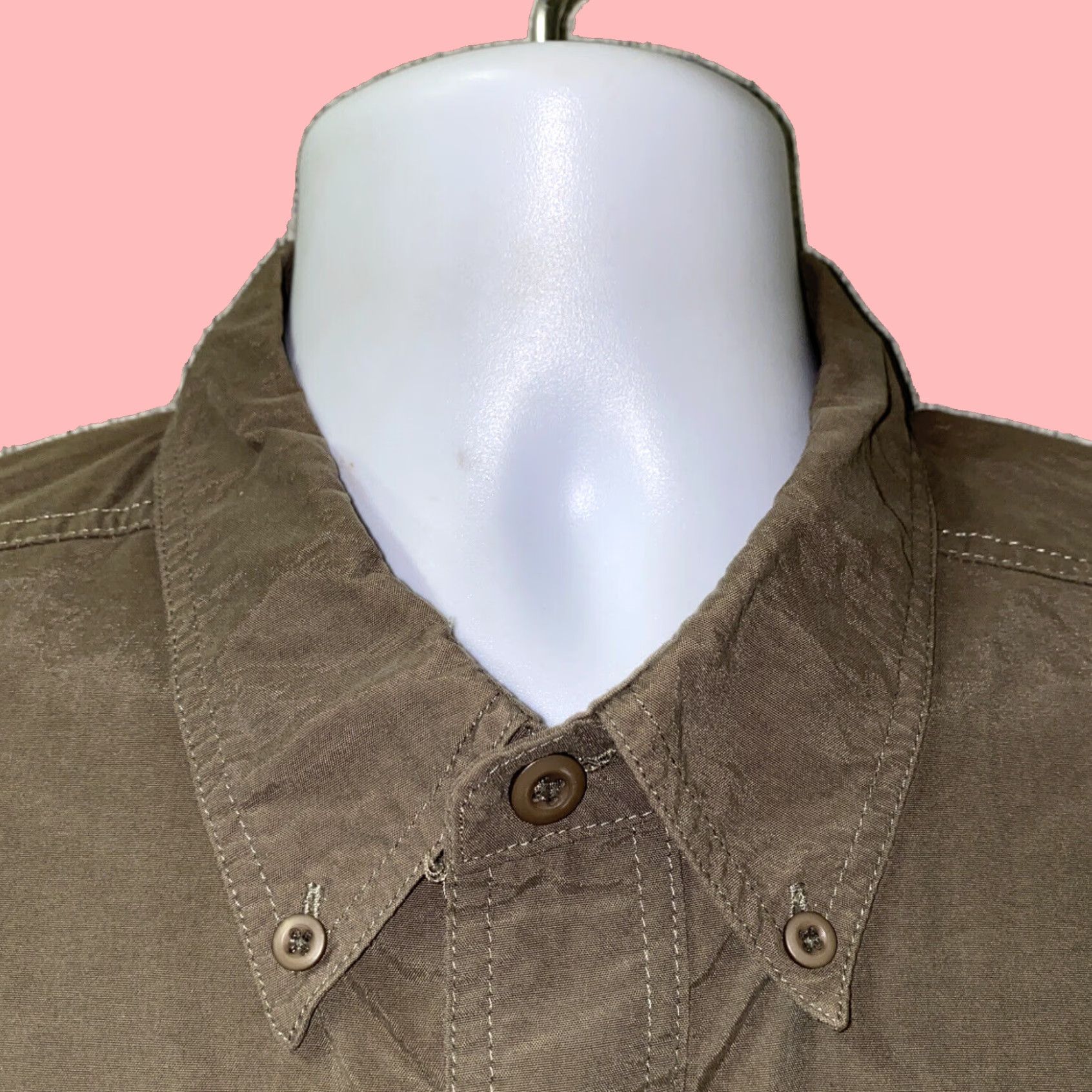 Vintage Mens Long Sleeve Shirt Dark Green Kayjet Extra Large XL Size US L / EU 52-54 / 3 - 3 Thumbnail