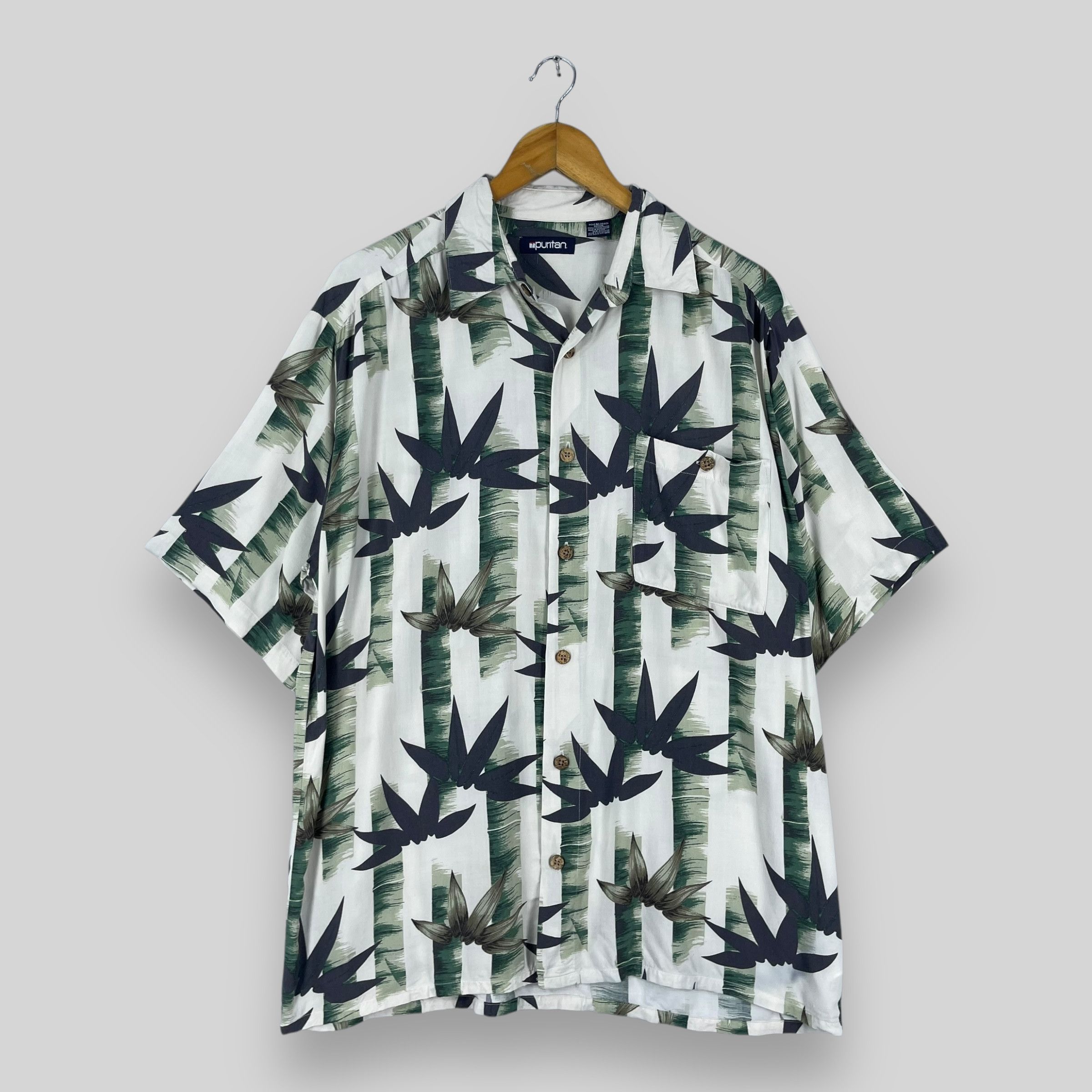 Vintage Vintage PURITAN Hawaiian Japanese Bamboo Tree Motive Shirt Size US M / EU 48-50 / 2 - 1 Thumbnail