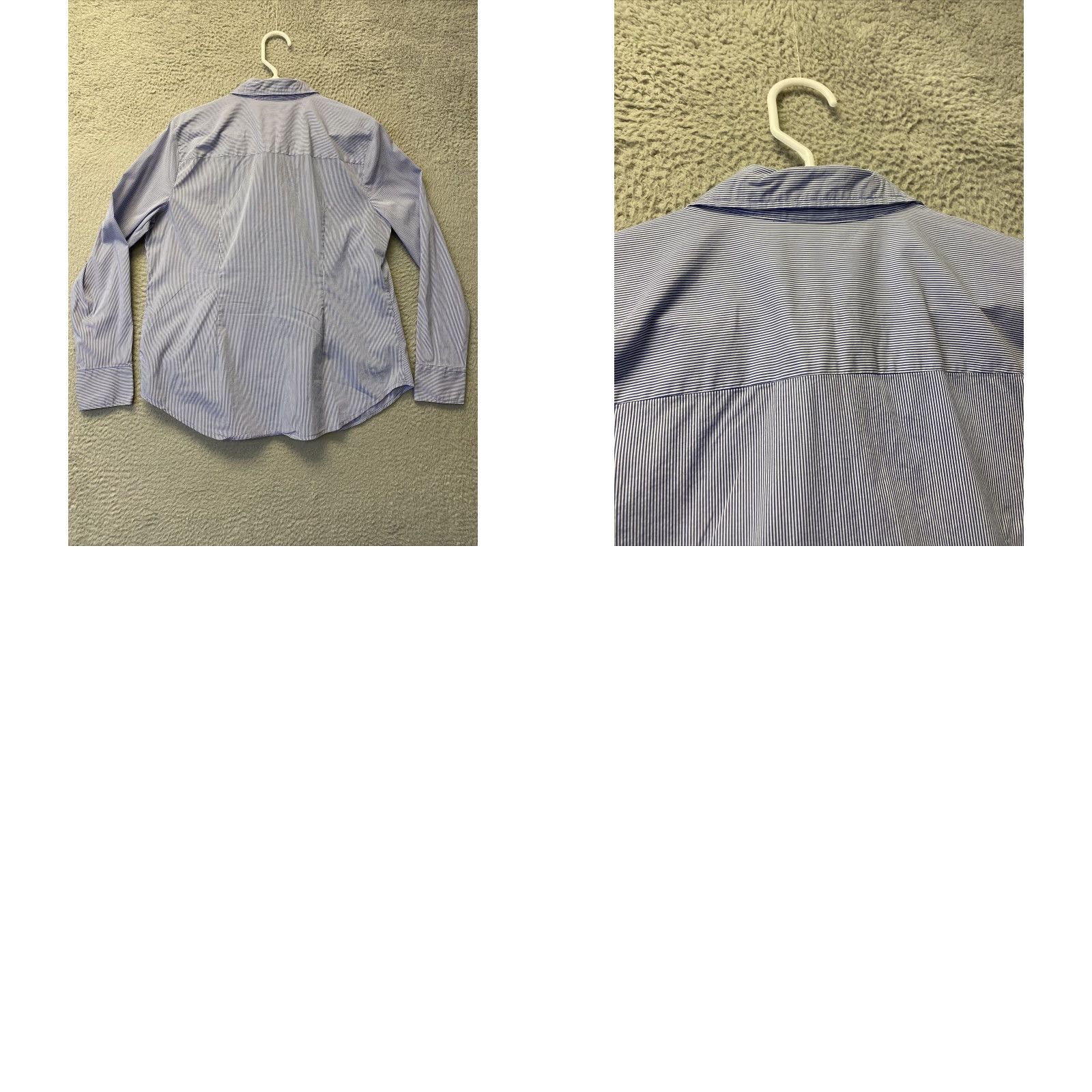Worthington VINTAGE Worthington Women's Shirt Long Sleeve Cotton Pinstriped Blue White Large Regular Button-Up Fall Spring Winter Size L / US 10 / IT 46 - 8 Thumbnail