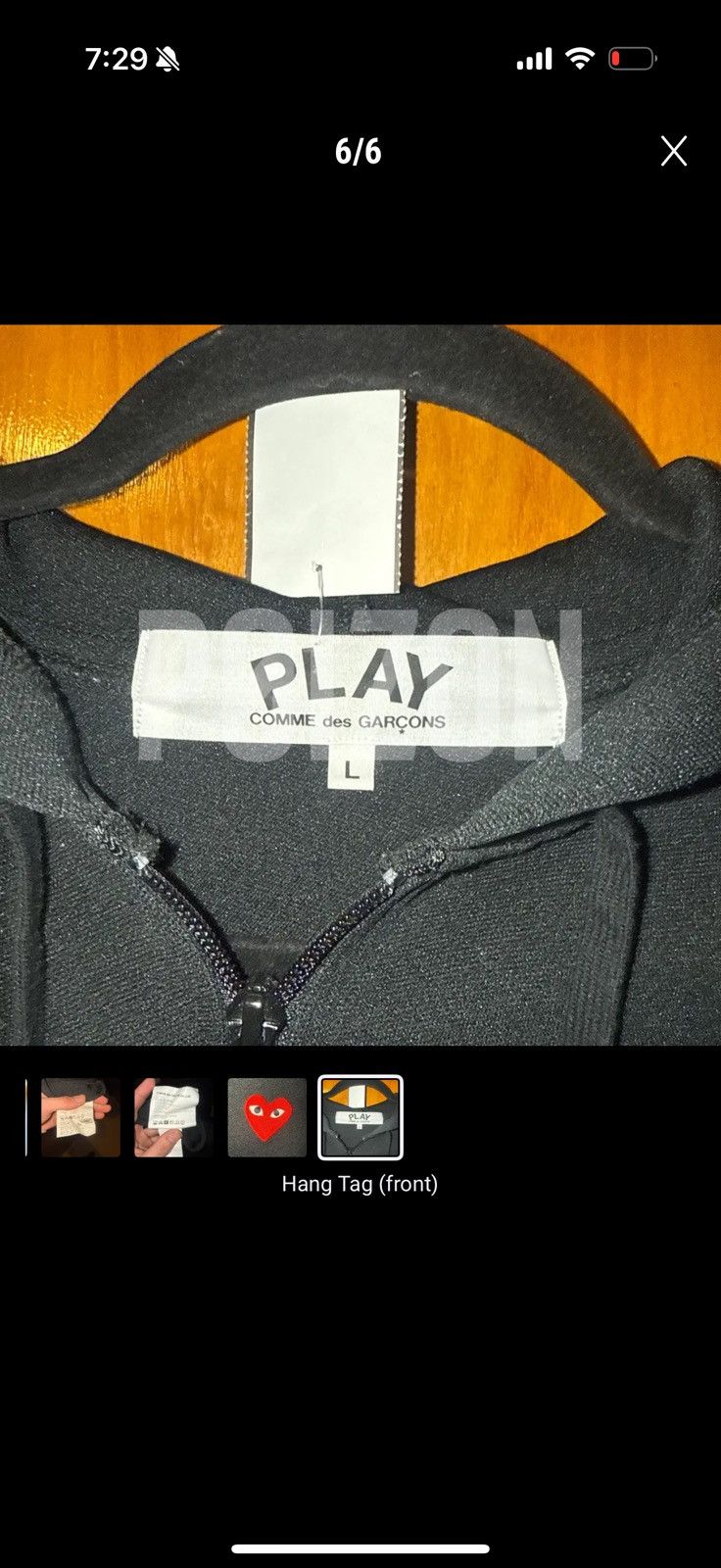 Comme des Garcons PLAY CDG Play FullZip Size US L / EU 52-54 / 3 - 2 Thumbnail