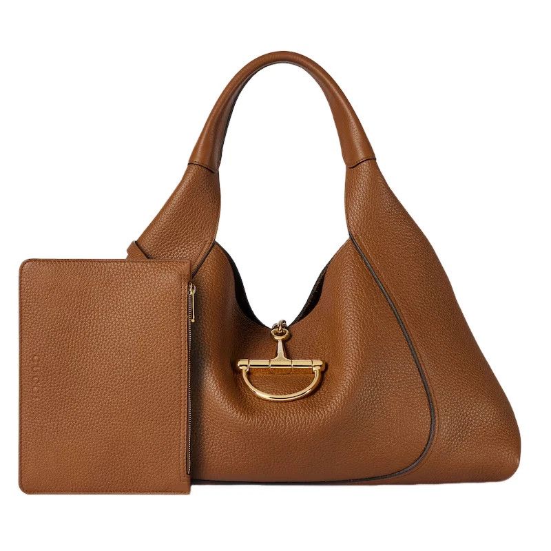 Gucci GUCCI Softbit Maxi Brown Leather Shoulder Bag New Auth Size ONE SIZE - 3 Thumbnail