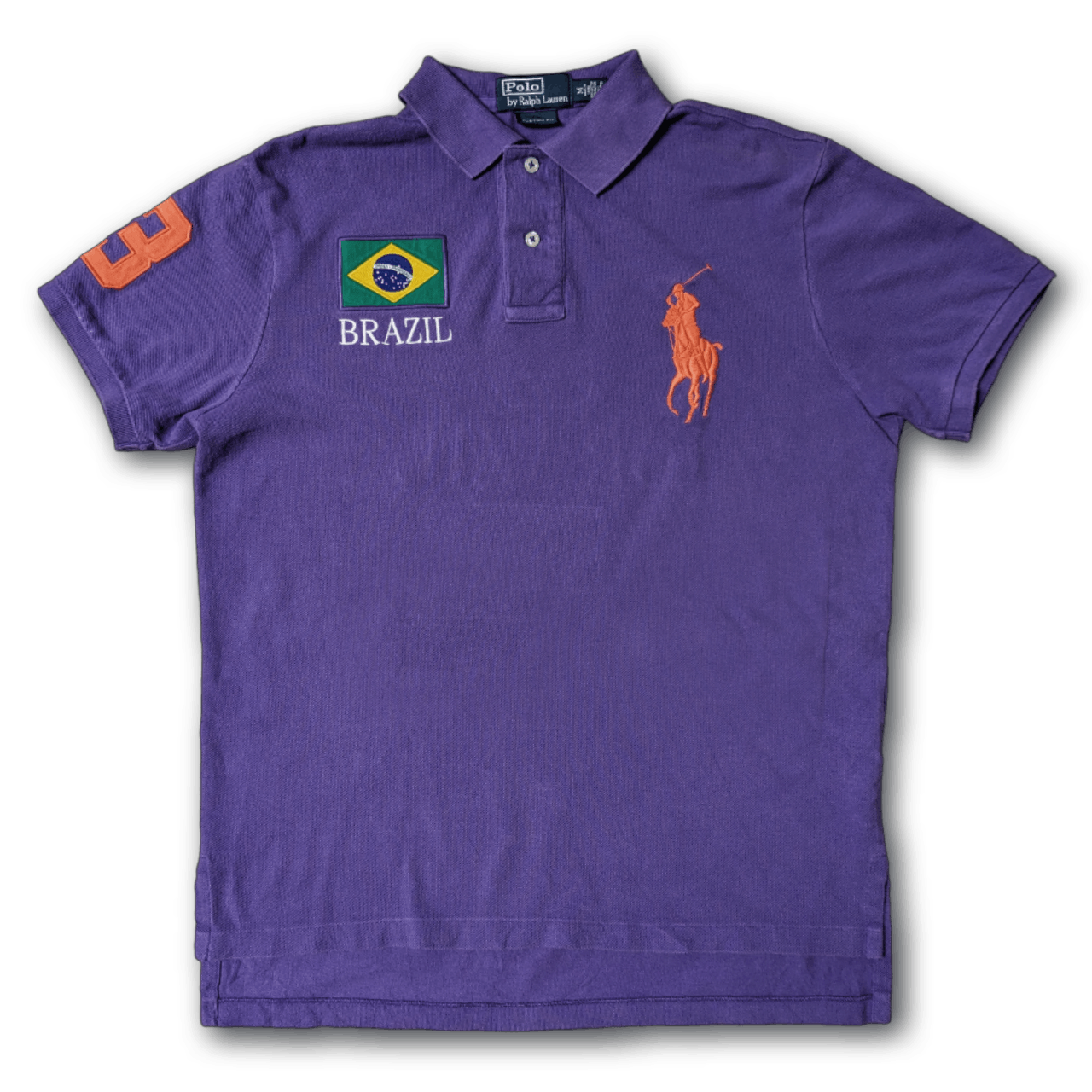 image of Polo Ralph Lauren x Ralph Lauren Vintage Y2K Chief Keef Ralph Laurent Purple Brazil Polo (Size Medi