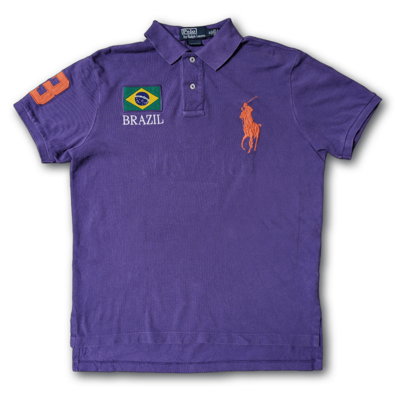 Pre-owned Polo Ralph Lauren X Ralph Lauren Vintage Y2k Chief Keef Ralph Laurent Purple Brazil Polo (size Medium)