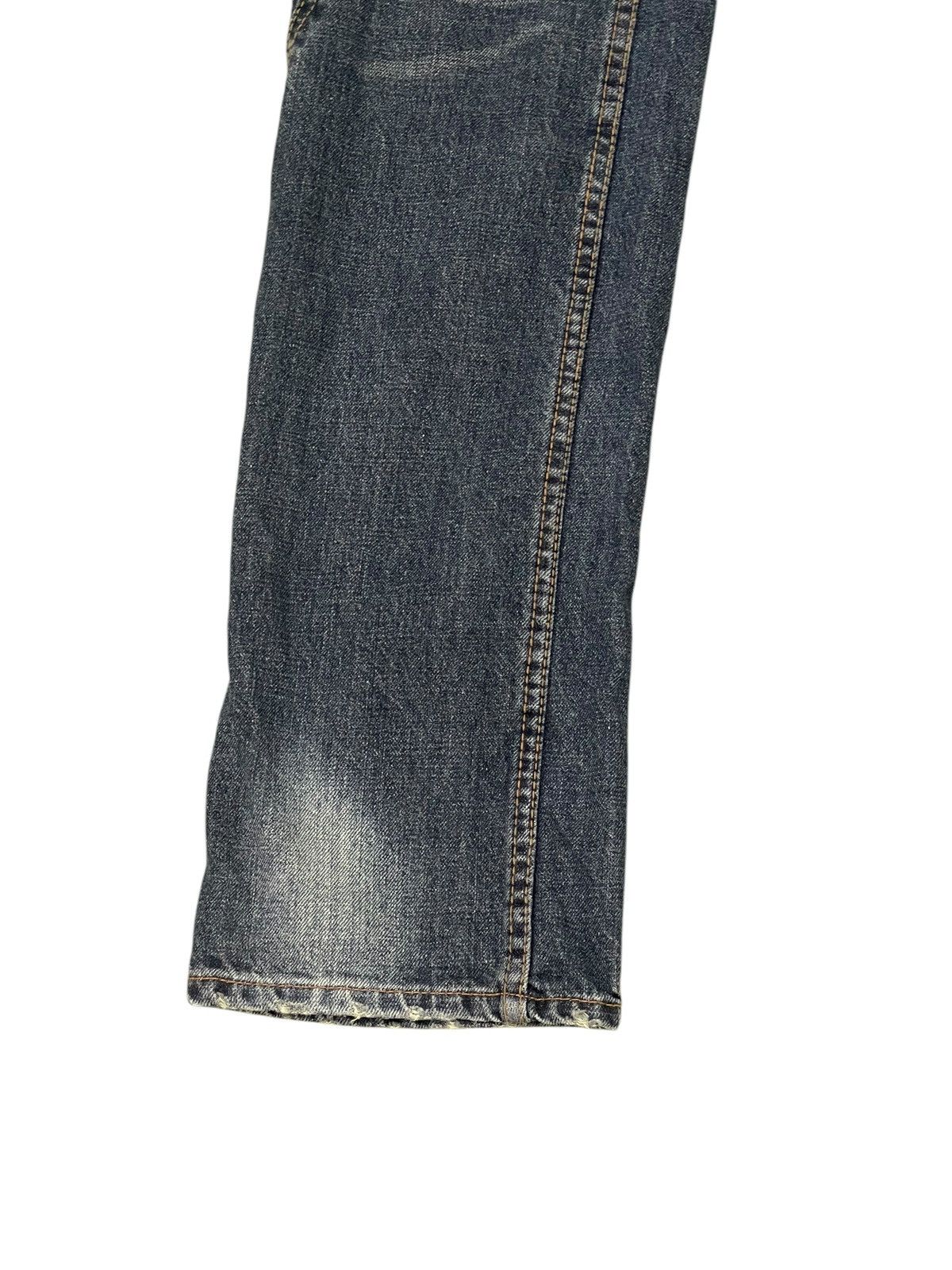 Japanese Brand Slim Jeans Made in Heaven Faded Distress 7🟦 Size US 33 - 9 Thumbnail