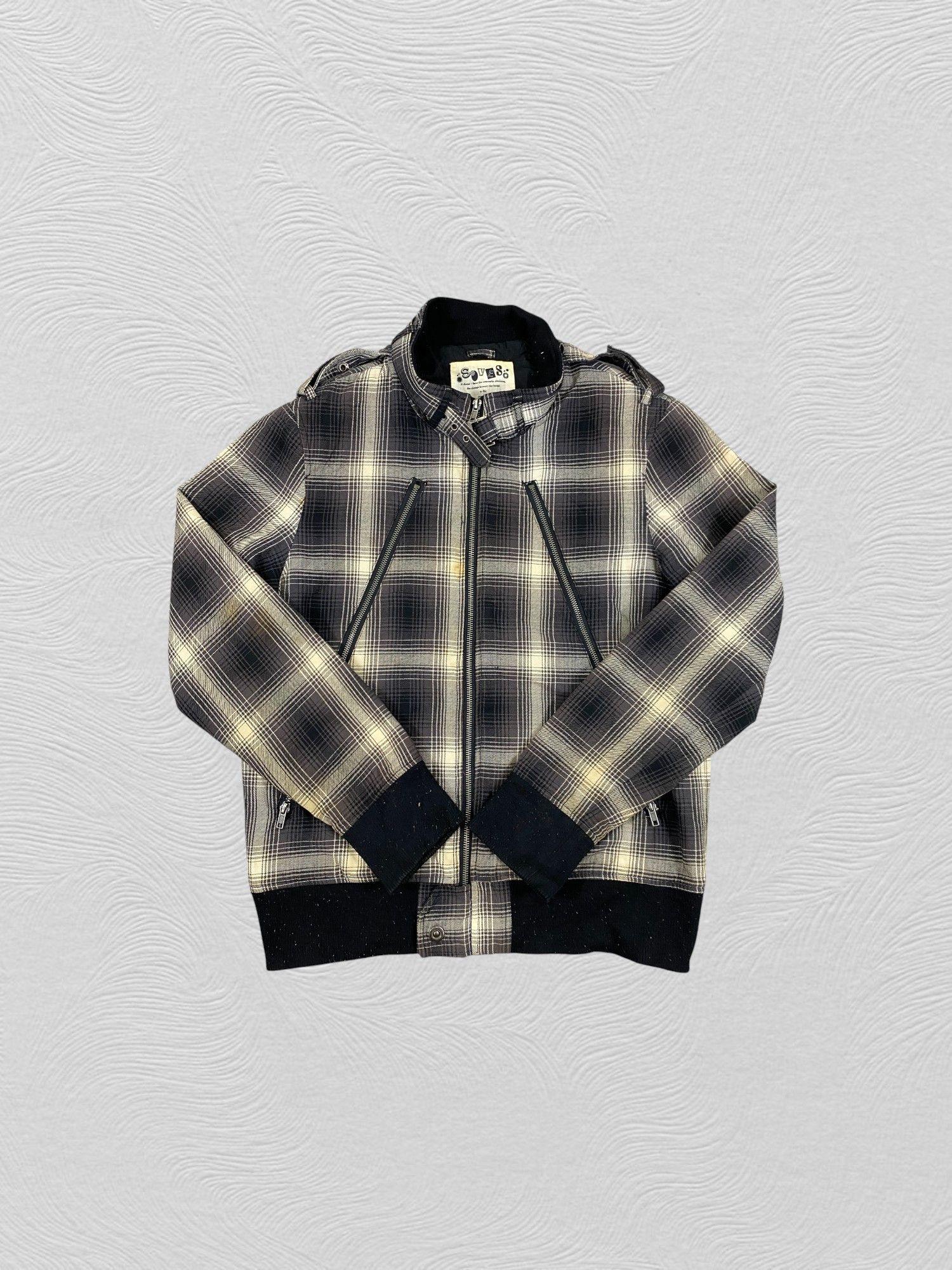 Japanese Brand Soveso Plaid Zipper Jacket- J432 Size US S / EU 44-46 / 1 - 4 Thumbnail
