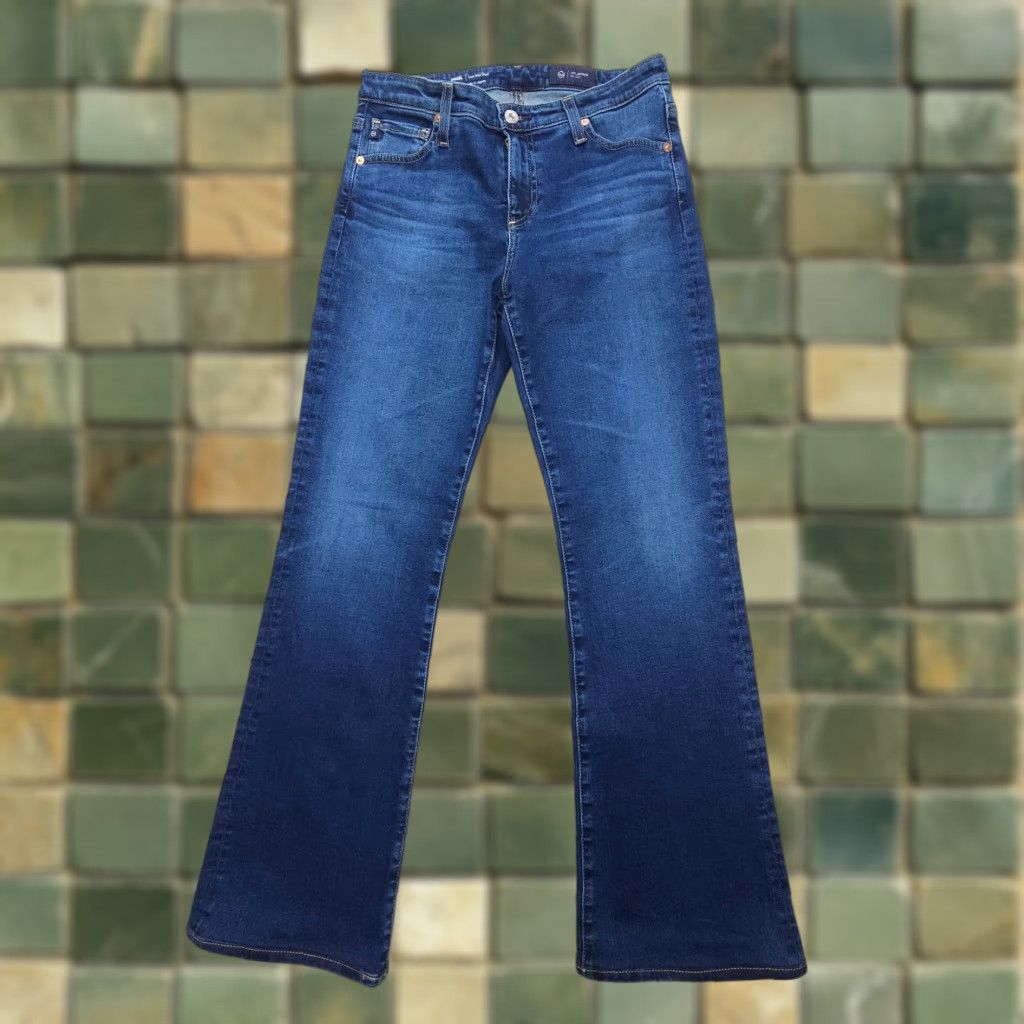 Denime AG Adriano Goldschmied Jeans Bootcut 28 Dark Blue Denim Women Regular Size 28 Low Rise 5-Pocket USA Bagged? Size 28" / US 6 / IT 42 - 1 Thumbnail