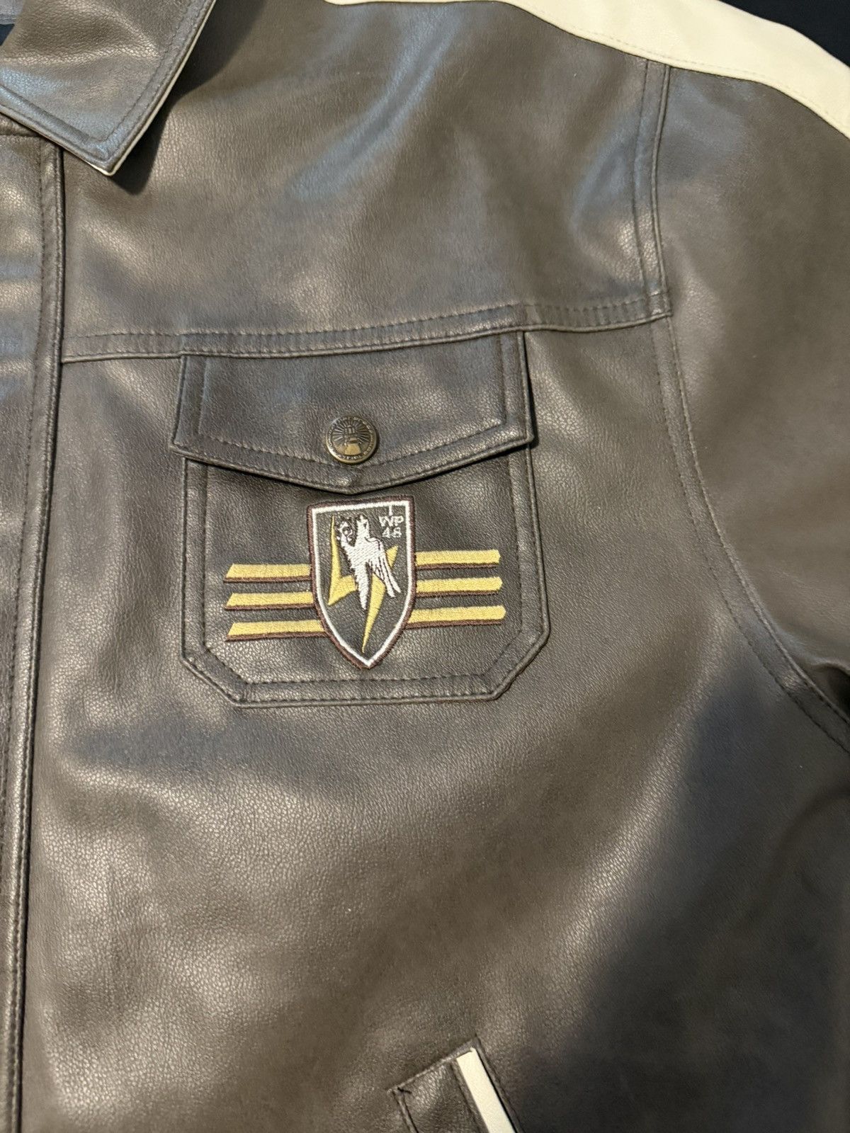 Japanese Brand × Vintage aviator brown leather jacket Size US XL / EU 56 / 4 - 2 Thumbnail