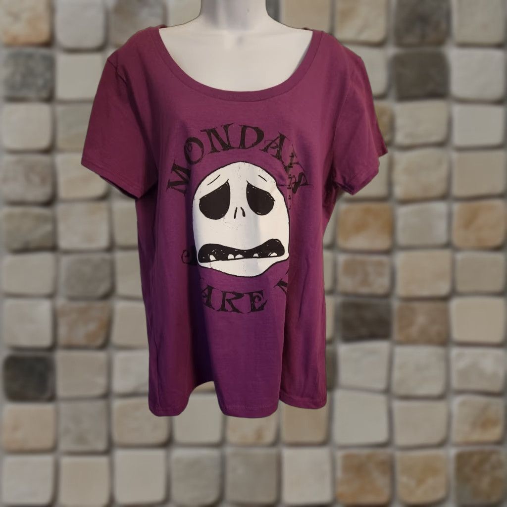 Disney NEW Disney T-Shirt Ladies XL Purple Jack Skellington The Nightmare Before Christmas Scoop Neck Womens Size XL / US 12-14 / IT 48-50 - 1 Thumbnail