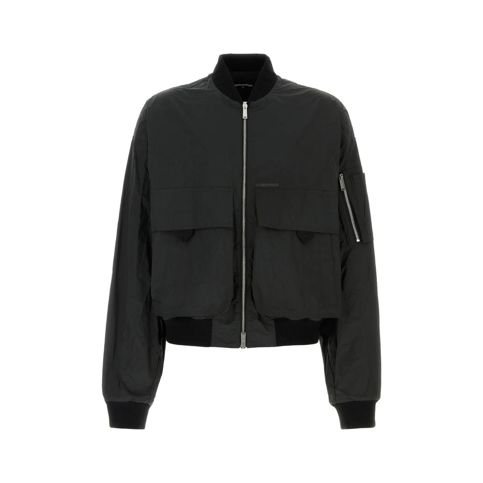 Dsquared2 DSQUARED2 Black Polyester Blend Bomber Jacket New & Authenti Size US M / EU 48-50 / 2 - 1 Thumbnail