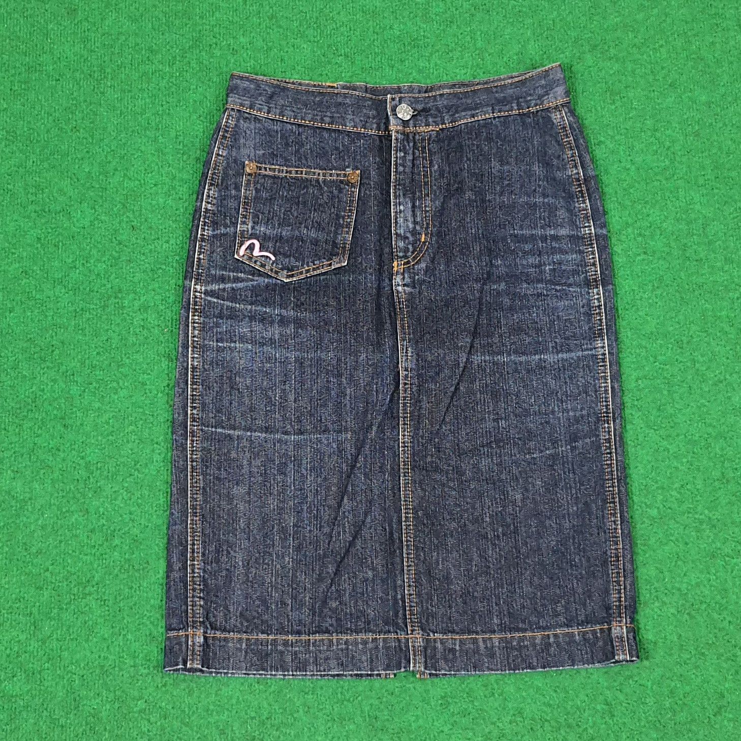 Evisu Vintage Evisu Donna Japan Caicock Custom Midi Jean Skirt Size 25" / US 0 / IT 36 - 4 Thumbnail