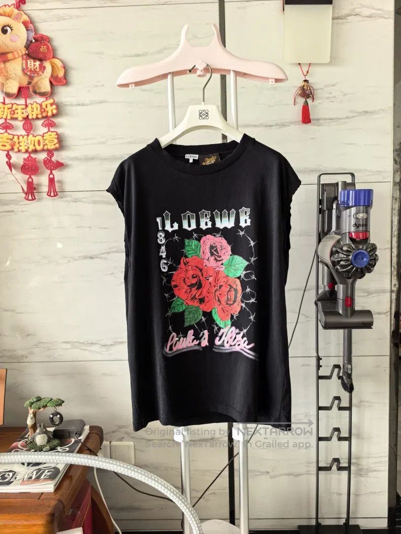 Loewe Loewe Floral logo T-shirt with short sleeves, neckline and Size US L / EU 52-54 / 3 - 1 Thumbnail